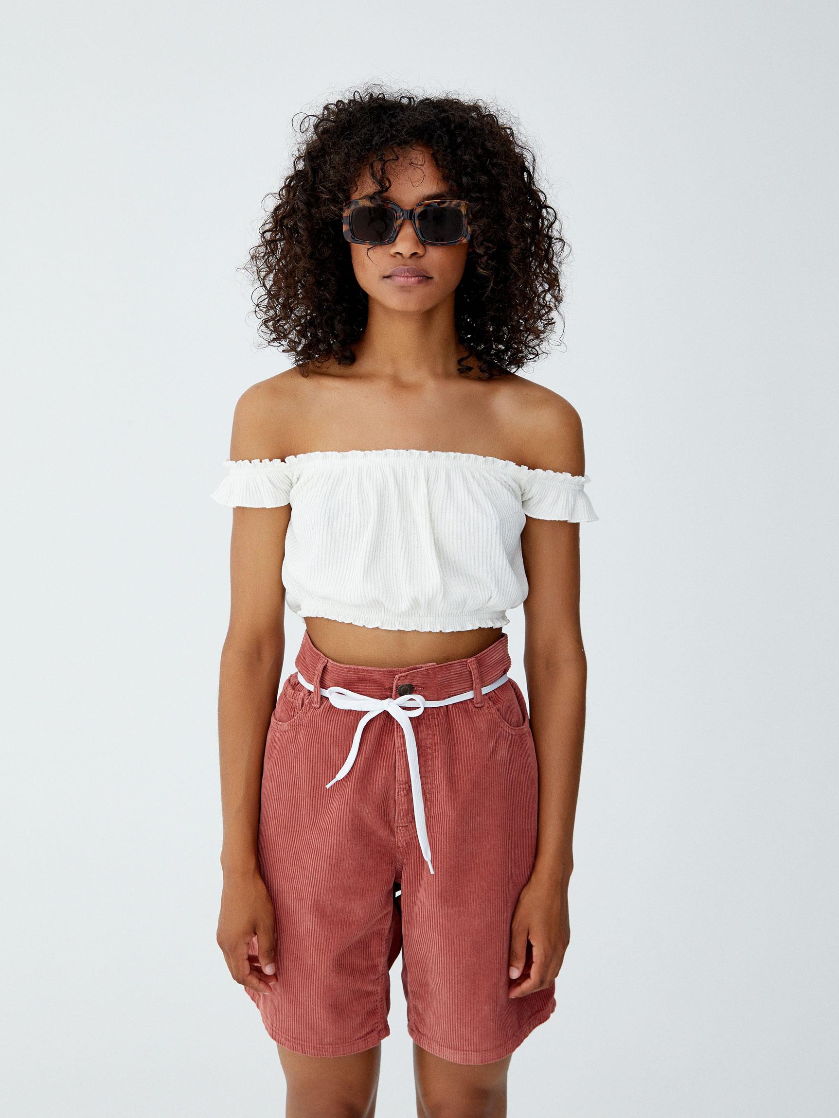 

Топ Pull & Bear 9559323712-ABAK L Молочный