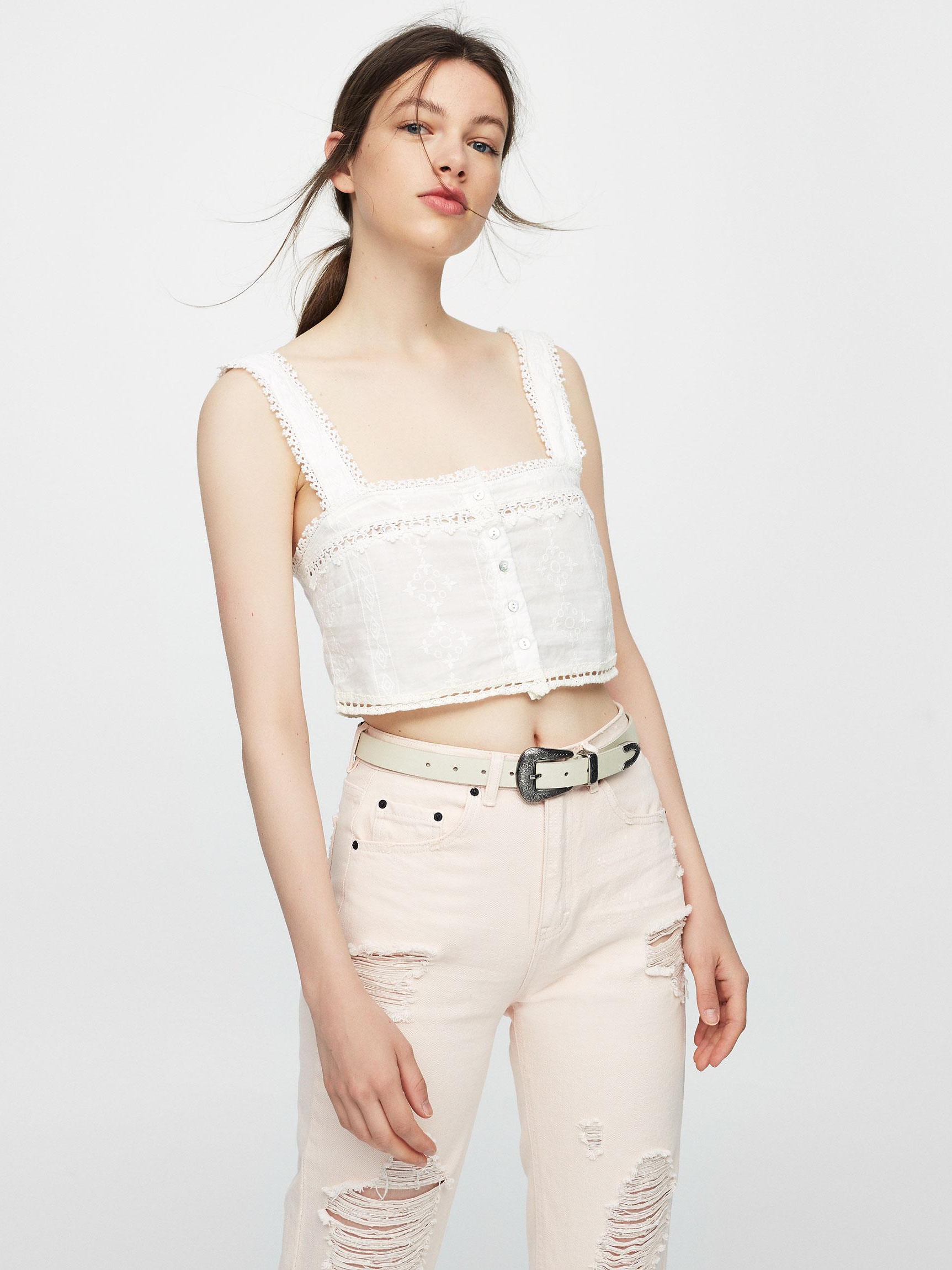 

Топ Pull & Bear 9472309251-ABAK XL Молочный