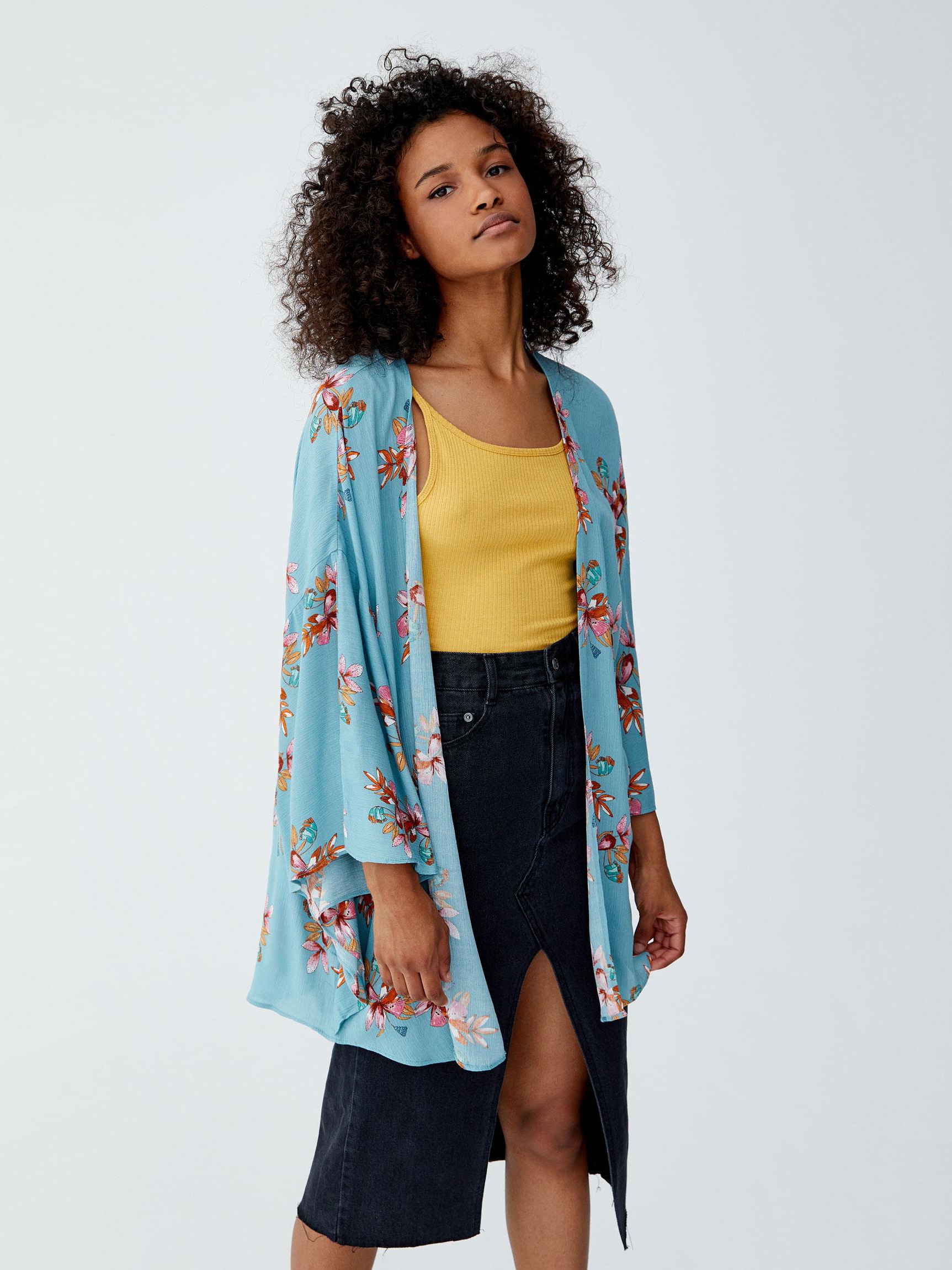

Накидка Pull & Bear 9471367406-ADCW M Мятная с разноцветным