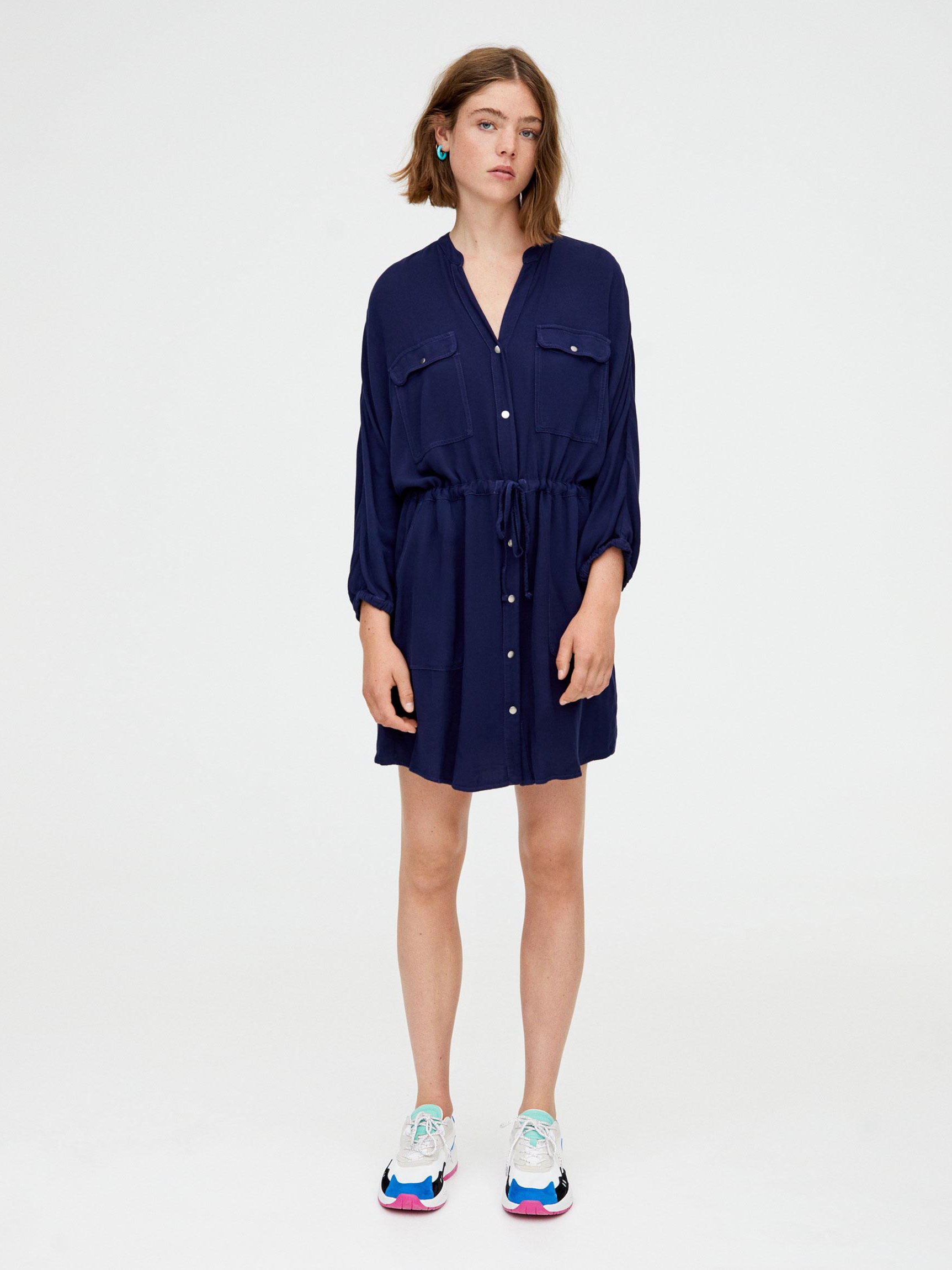 

Платье Pull & Bear 9390365400-AAQJ S Темно-синее