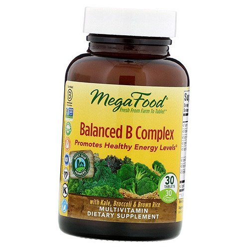 

Витамины группы В, Balanced B Complex, Mega Food 30таб (36343026)