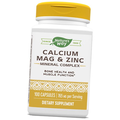 

Кальций Магний Цинк, Calcium-Magnesium-Zinc, Nature's Way 100капс (36344114)