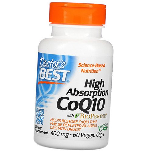 

Коэнзим Q10 с высокой степенью усвоения, High Absorption CoQ10 400, Doctor's Best 60вегкапс (70327020)