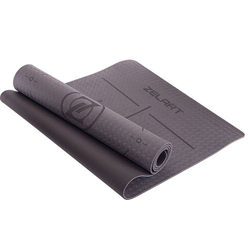 

Коврик для йоги с разметкой Modern FI-2579 Zelart Серый (56363143)