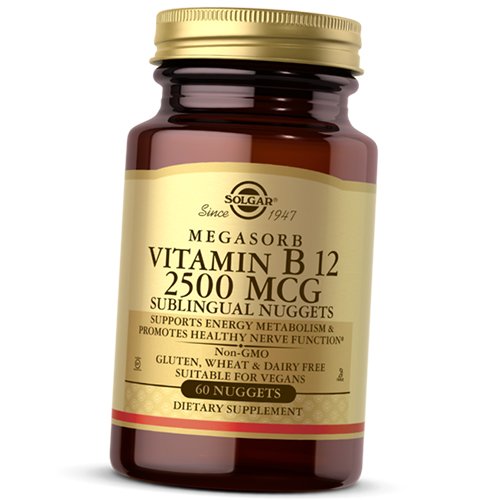 

Витамин В12, Цианокобаламин, Vitamin B12 2500, Solgar 60таб (36313215)