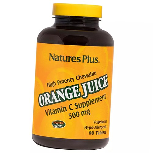 

Витамин С, Аскорбиновая кислота, Orange Juice Vitamin C 500, Nature's Plus 90таб (36375153)