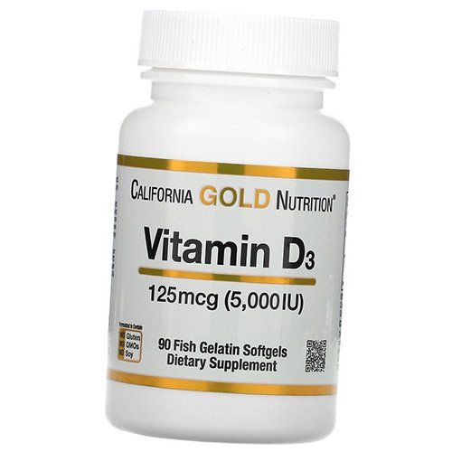 

Витамин Д3, Vitamin D3 5000, California Gold Nutrition 90гелкапс (36427007)