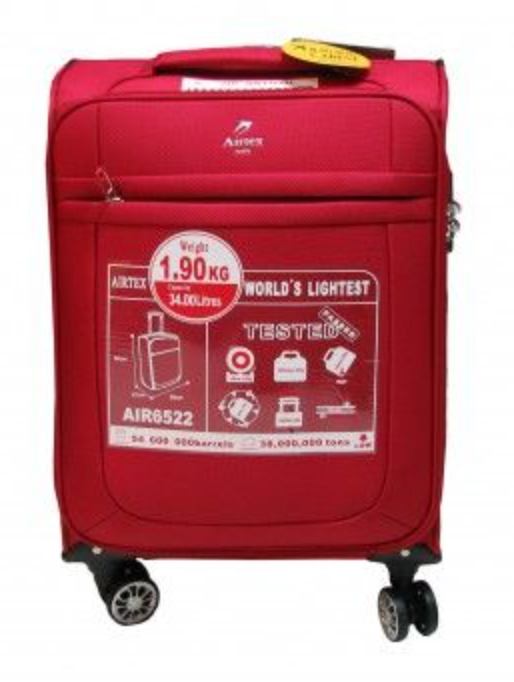 

Средний полиэстеровый чемодан Airtex 6522 на 4 колесах красный