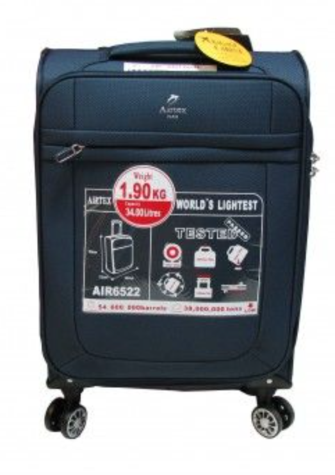 

Большой полиэстеровый чемодан Airtex 6522 на 4 колесах темно-синий