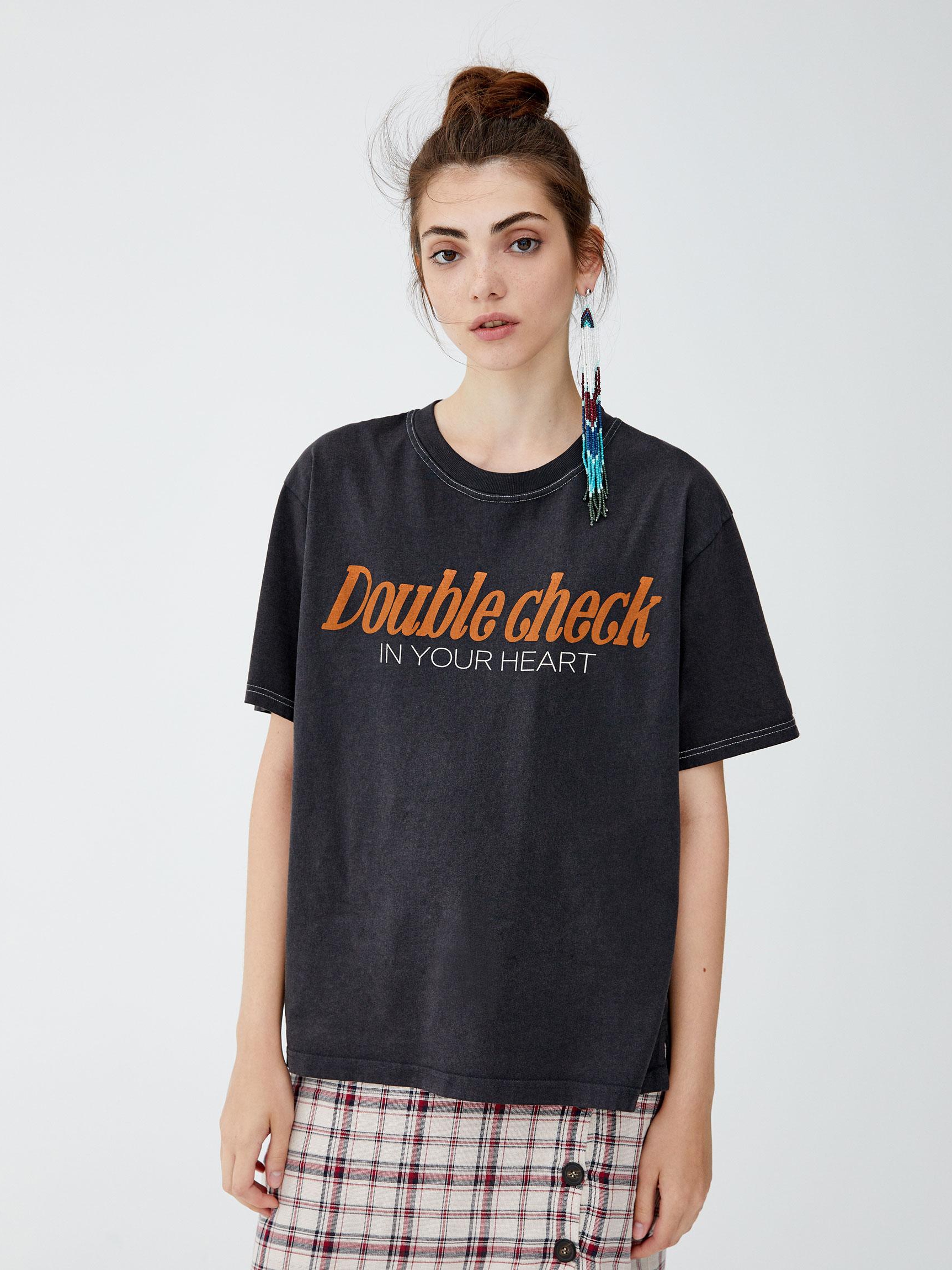 

Футболка Pull & Bear 9245336833-AADR S Светло-черная