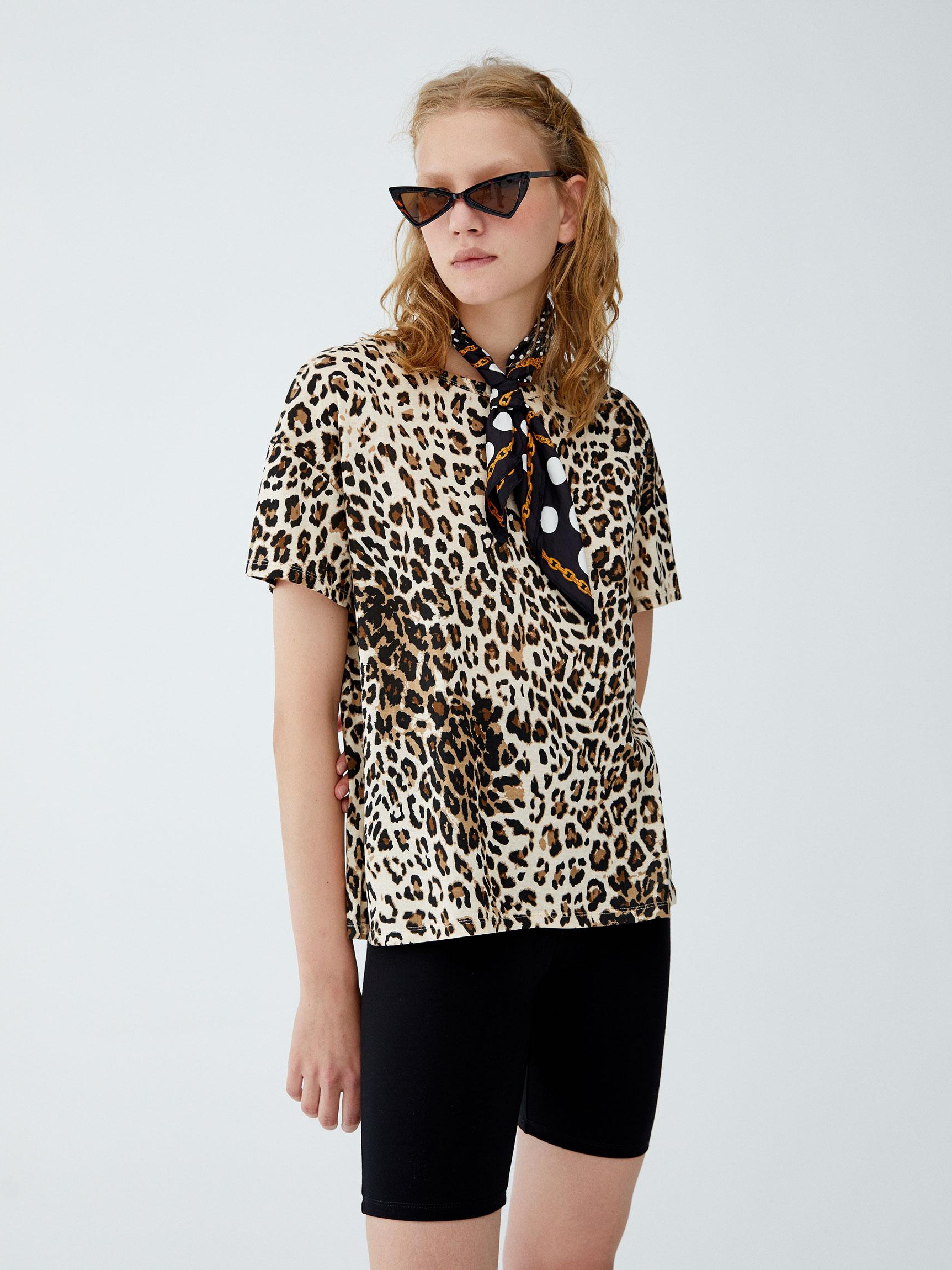 

Футболка Pull & Bear 9241345711-AEIW M Бежевая с черным