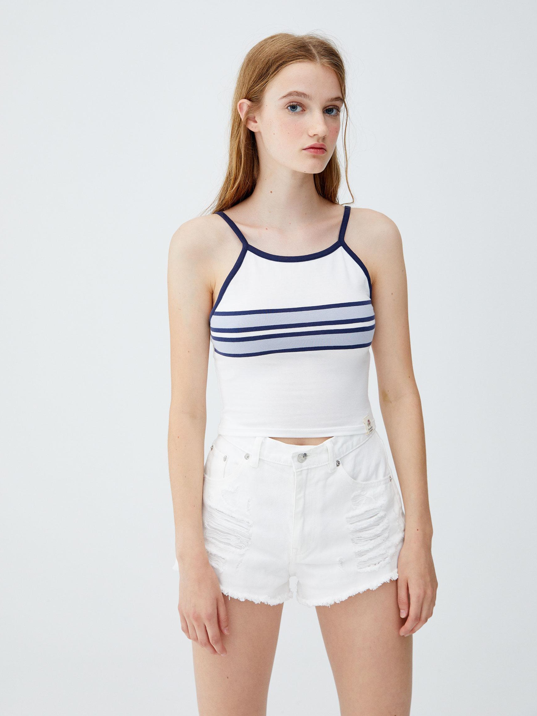 

Топ Pull & Bear 9238390805-AAXL L Белый