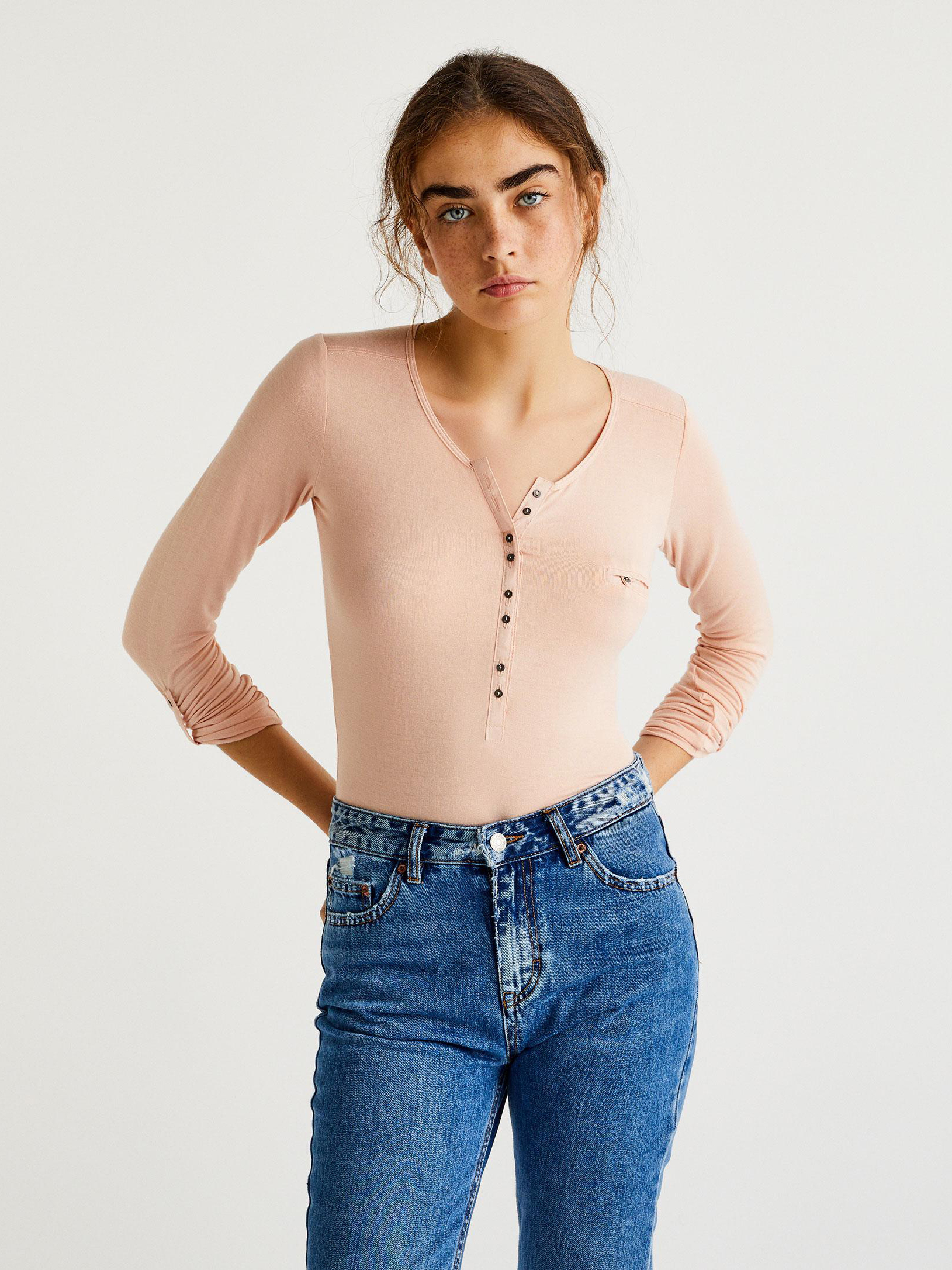 

Лонгслив Pull & Bear 9236206620-ACWG L Розовый