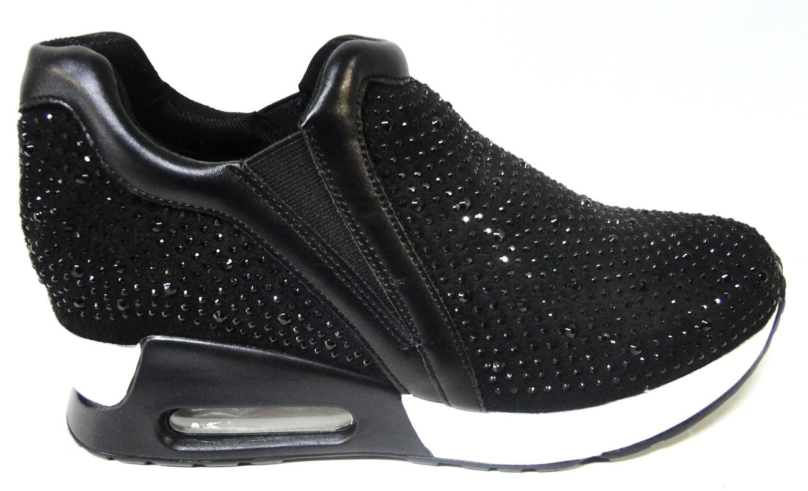 

Сникерсы на скрытой танкетке Rozal №49 (7-2) черный искусственная замша 41 размер