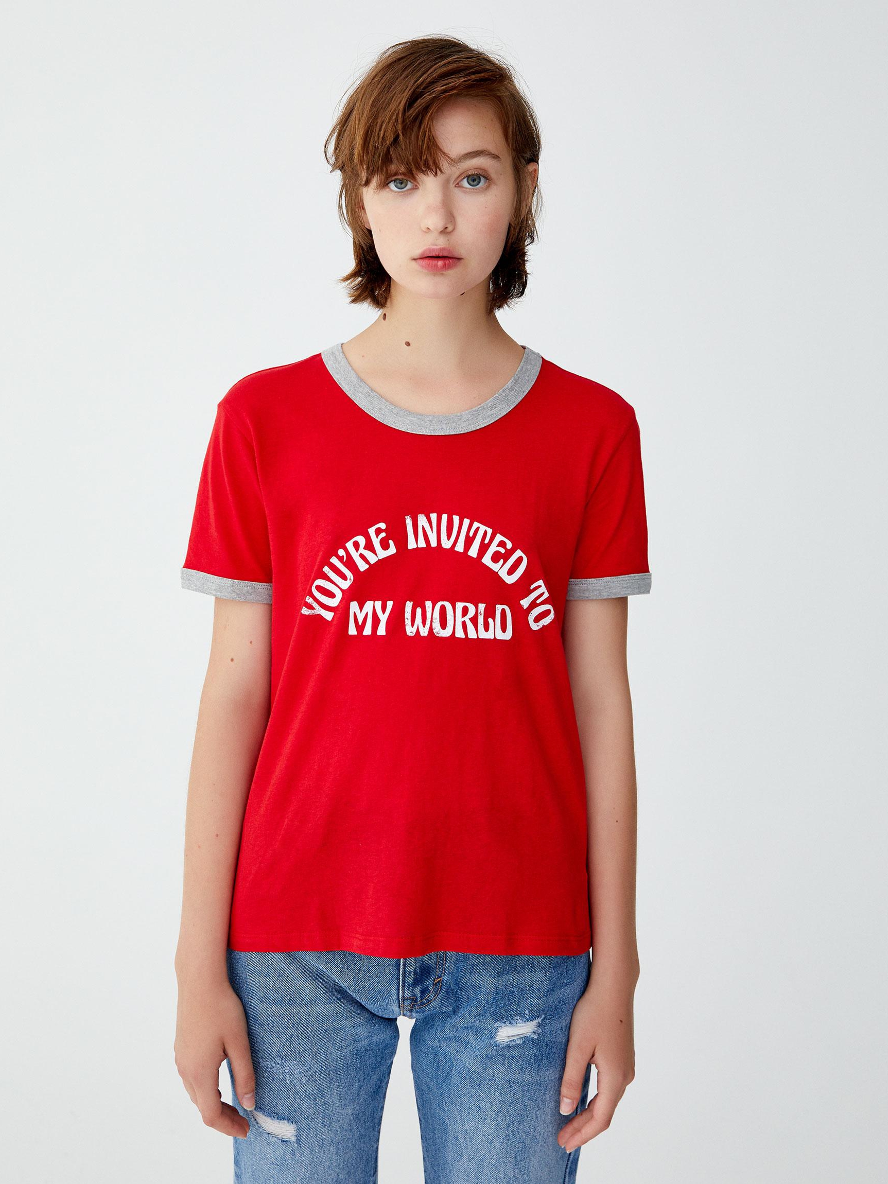 

Футболка Pull & Bear 9231367600-AASD XS Красная