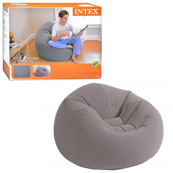 

Надувное кресло Intex 68579, 107-104-69см серый