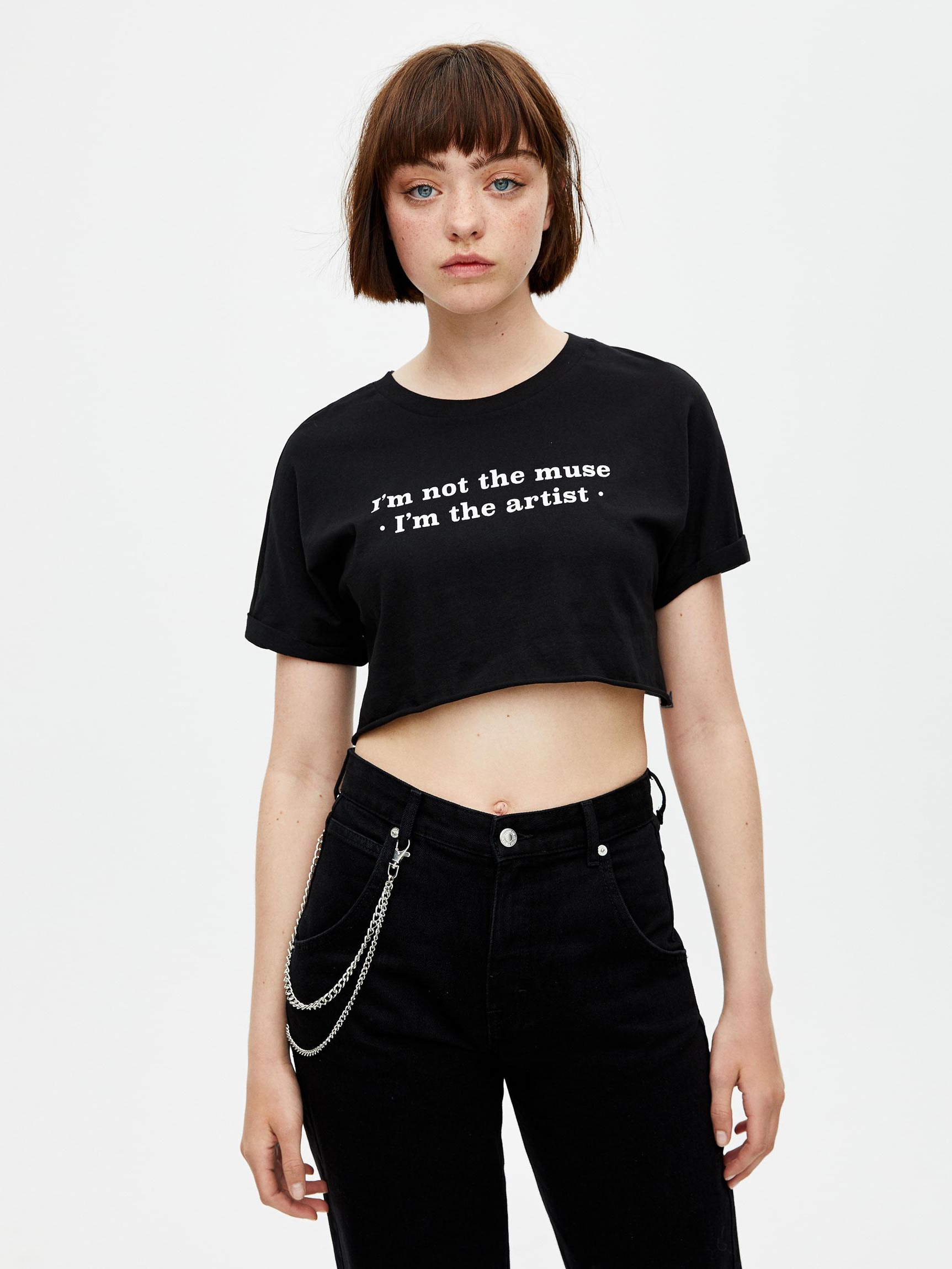 

Футболка Pull & Bear 9230310800-AAPU S Черная