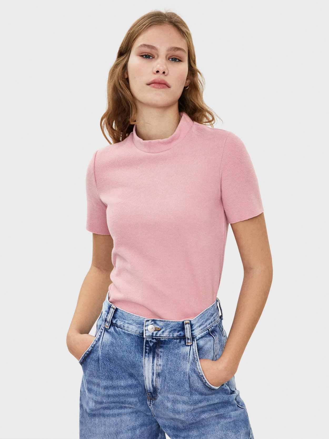 

Гольф Bershka 7473880607-ACUH M Бледно-розовый