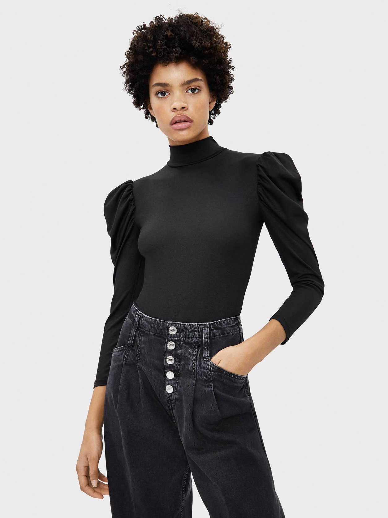 

Боди-блузка Bershka 7222813800-AAAD S Черная