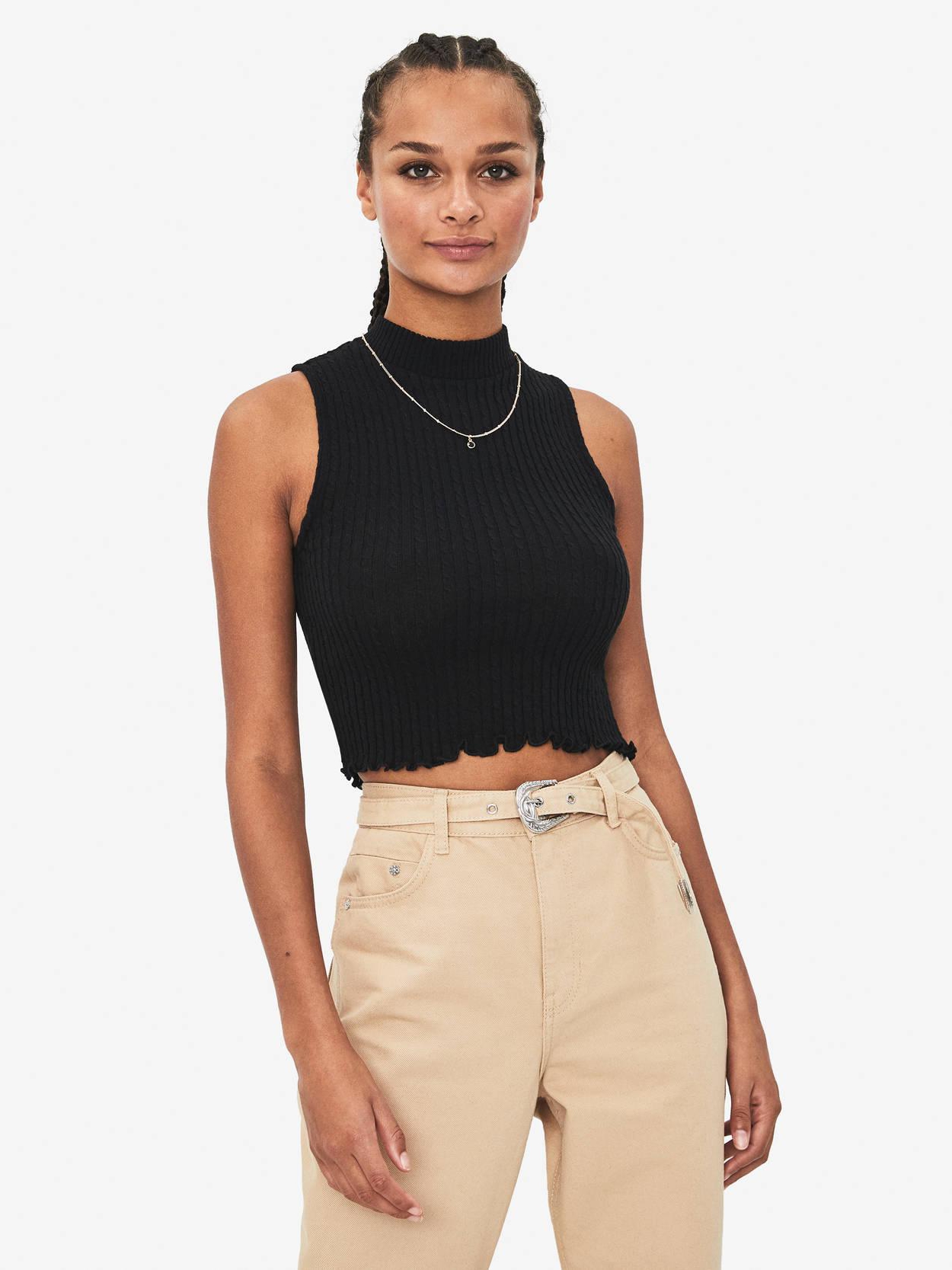 

Топ Bershka 6795673800-AAAD S Черный