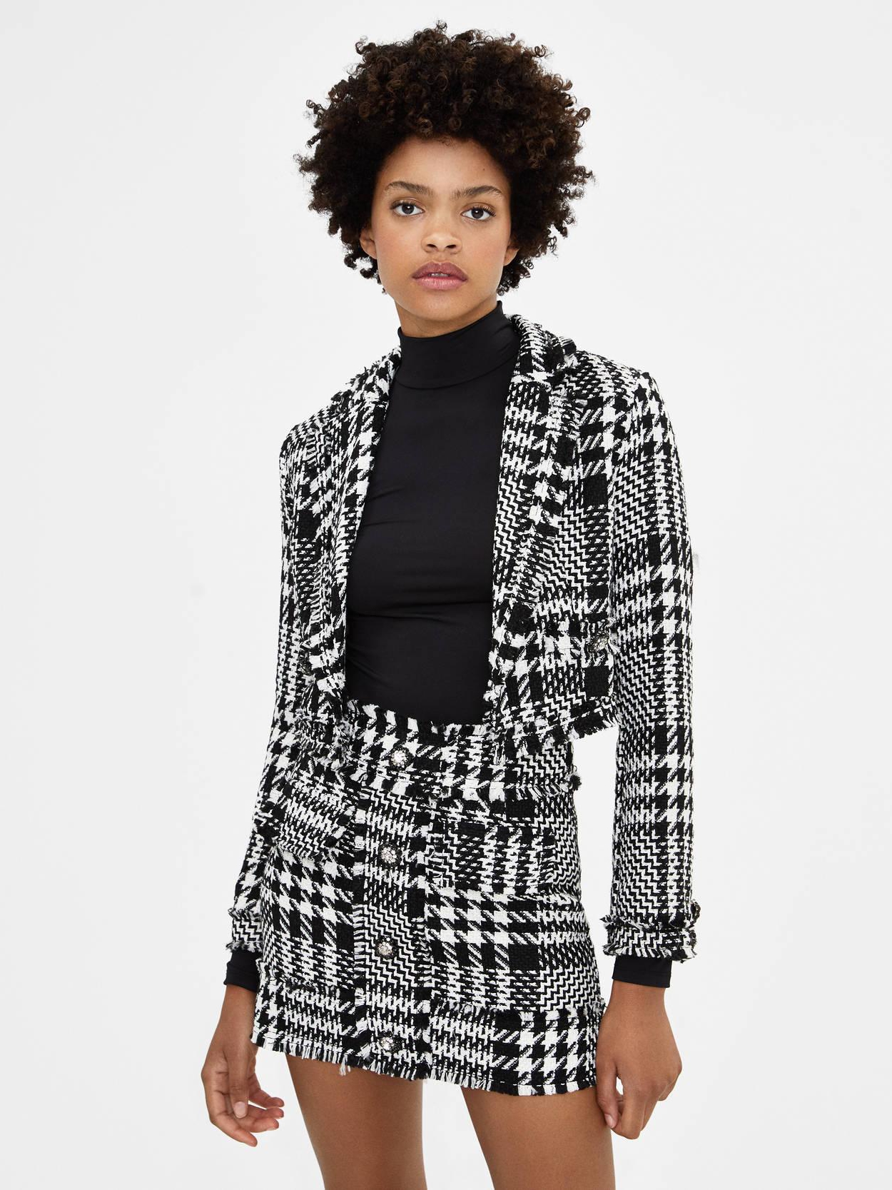 

Жакет Bershka 6117168800-ADHA S Черный с белым