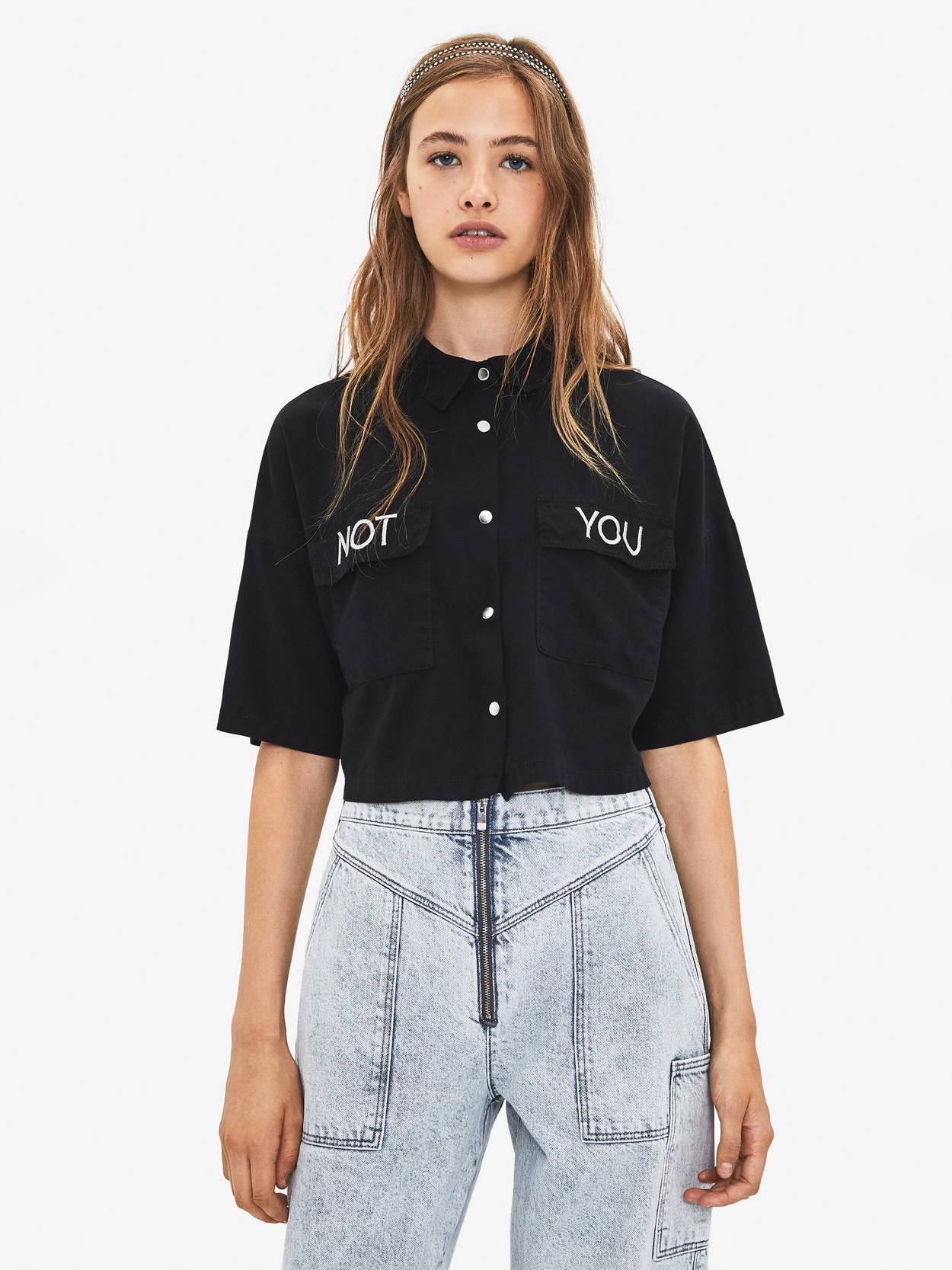 

Рубашка Bershka 5812019800-AAAD XS Черная