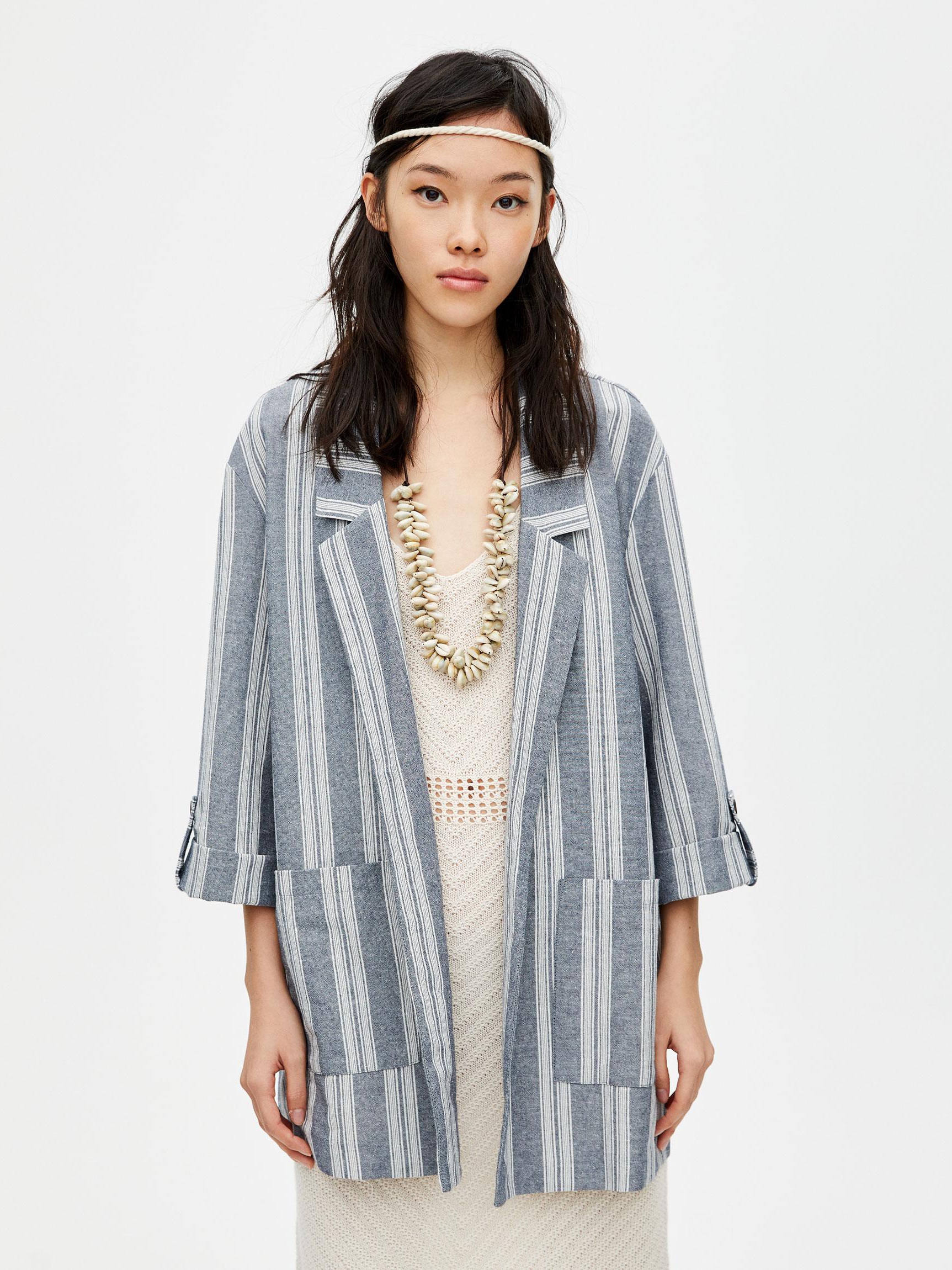 

Пиджак Pull & Bear 5781307070-AAWW S Серый