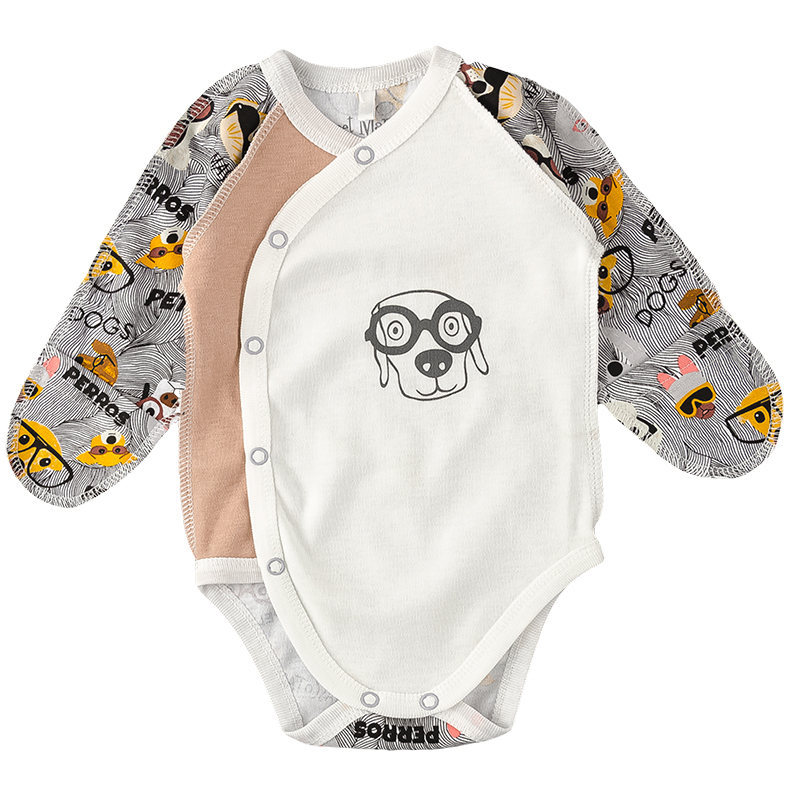 

Боди-распашонка для мальчика "Little dog" SWEET MARIO 10-10-140 56 см серый/кофейный