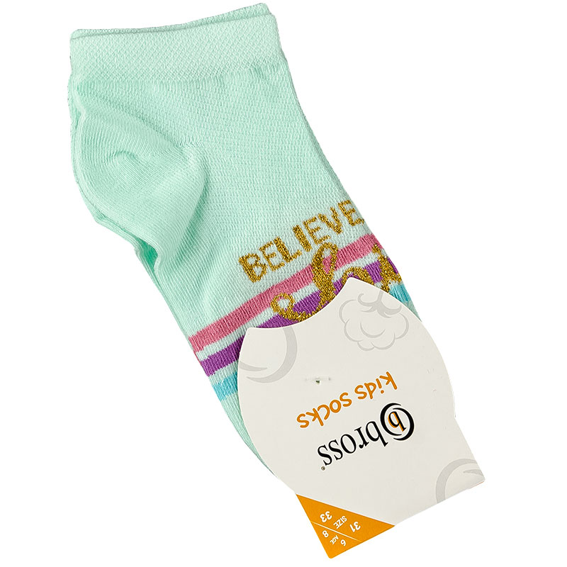 

Носки для девочки укороченные (сеточка) BROSS 22277 10 - 12 years (обувь 37 - 39) см мятный