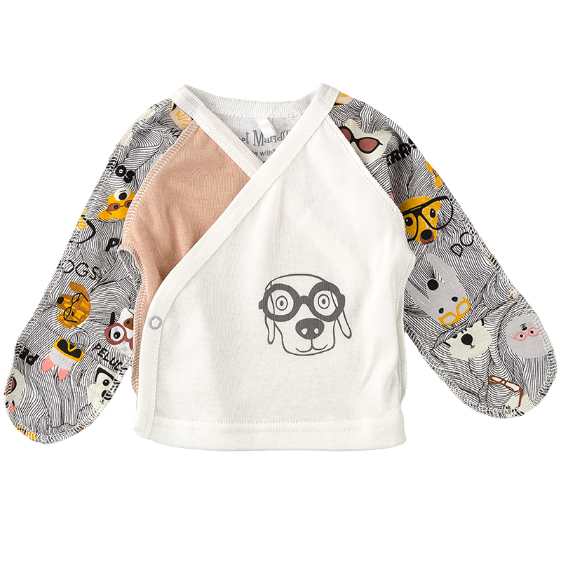 

Распашонка для мальчика "Little dog" SWEET MARIO 10-05-157 62 см серый/кофейный