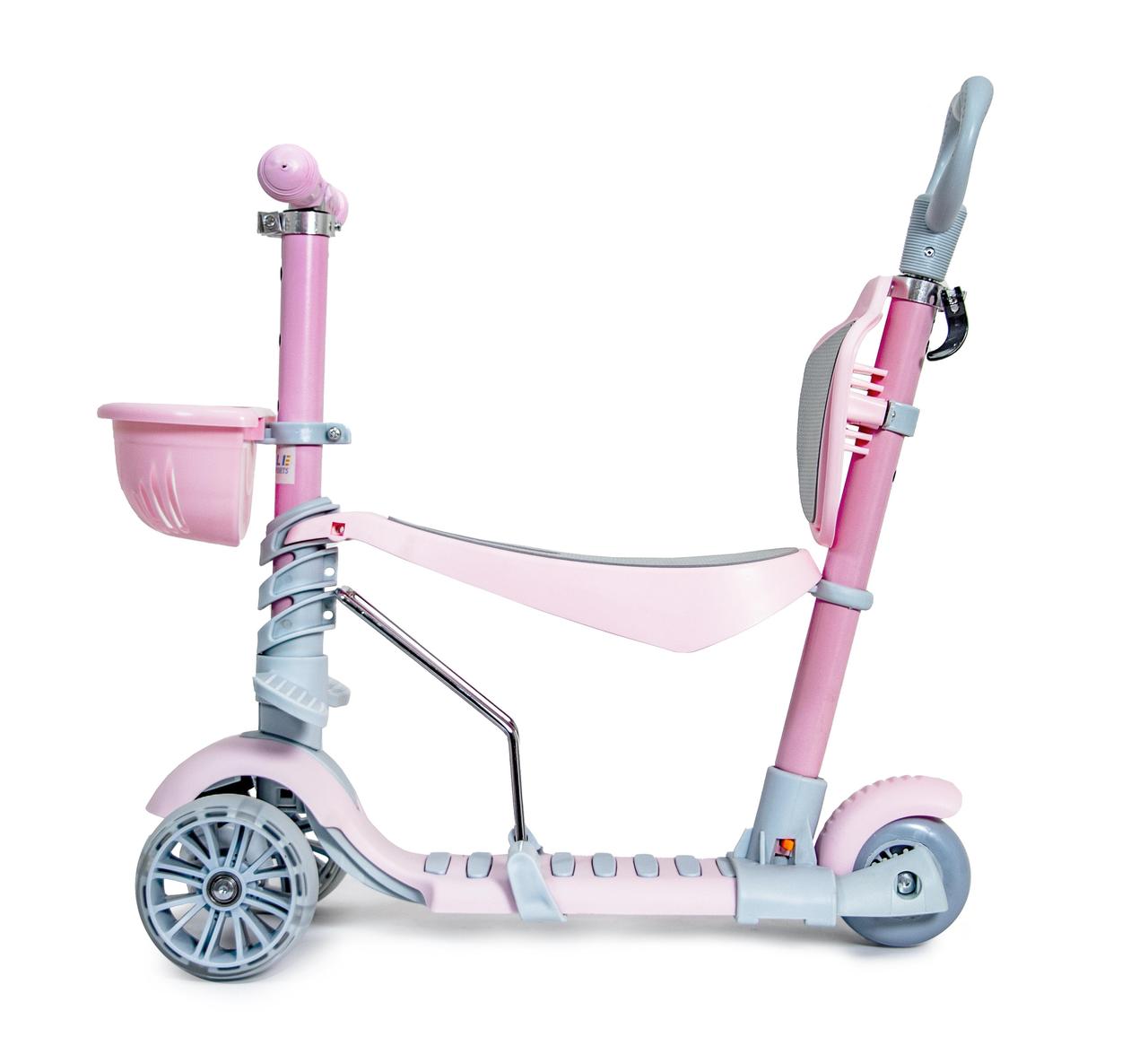 

Детский самокат Scale Sports Smart 5 в 1 розовый цвет