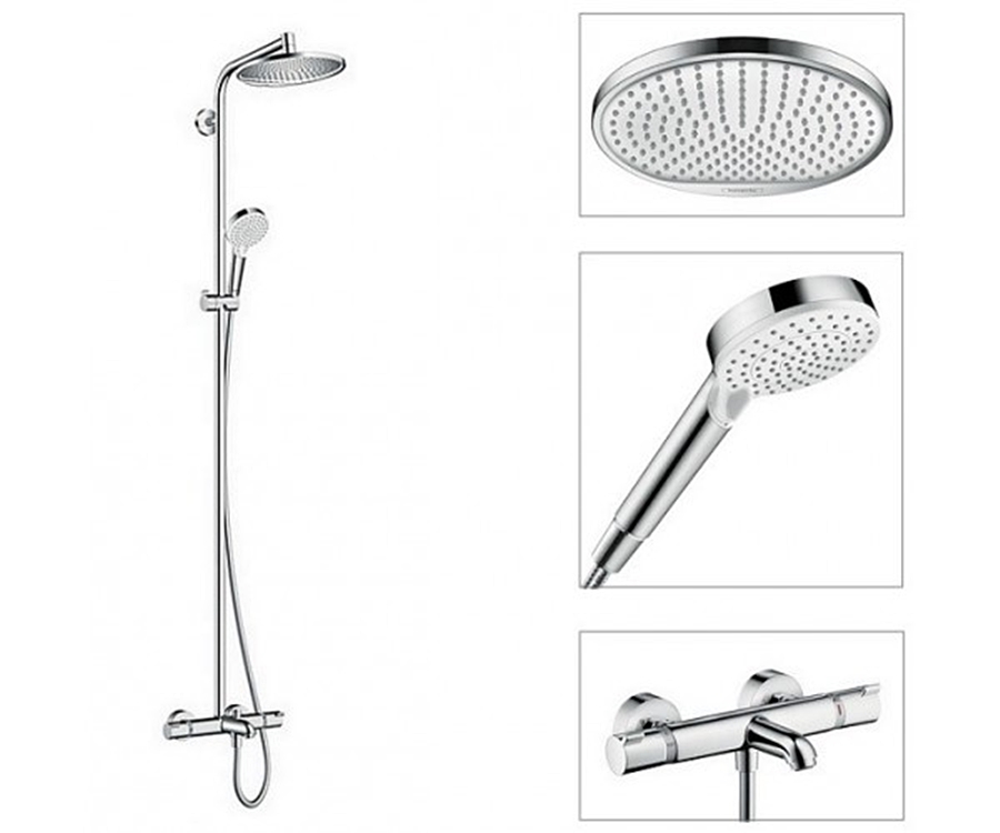 

Душова система Hansgrohe Crometta S Showerpipe 240 1jet для ванни з термостатом Хром