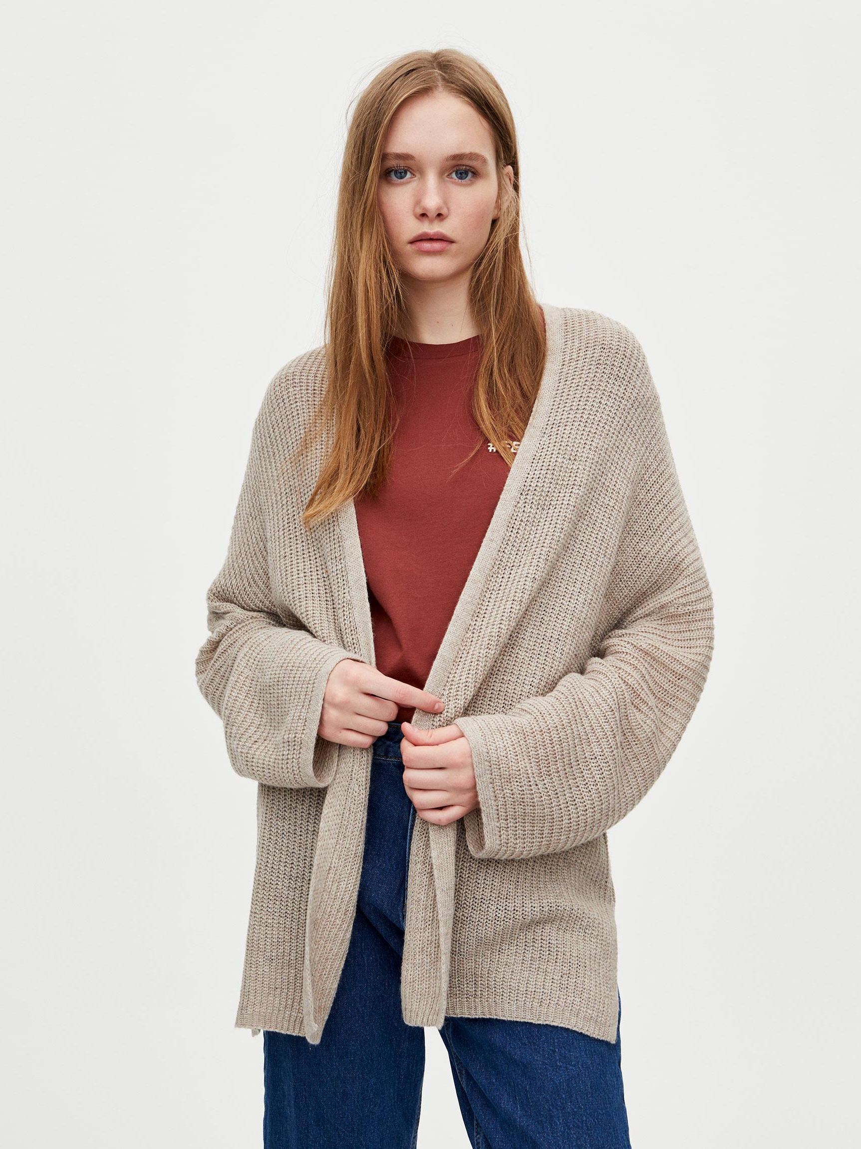 

Кардиган Pull & Bear 5582301081-AELB S Серый с бежевым