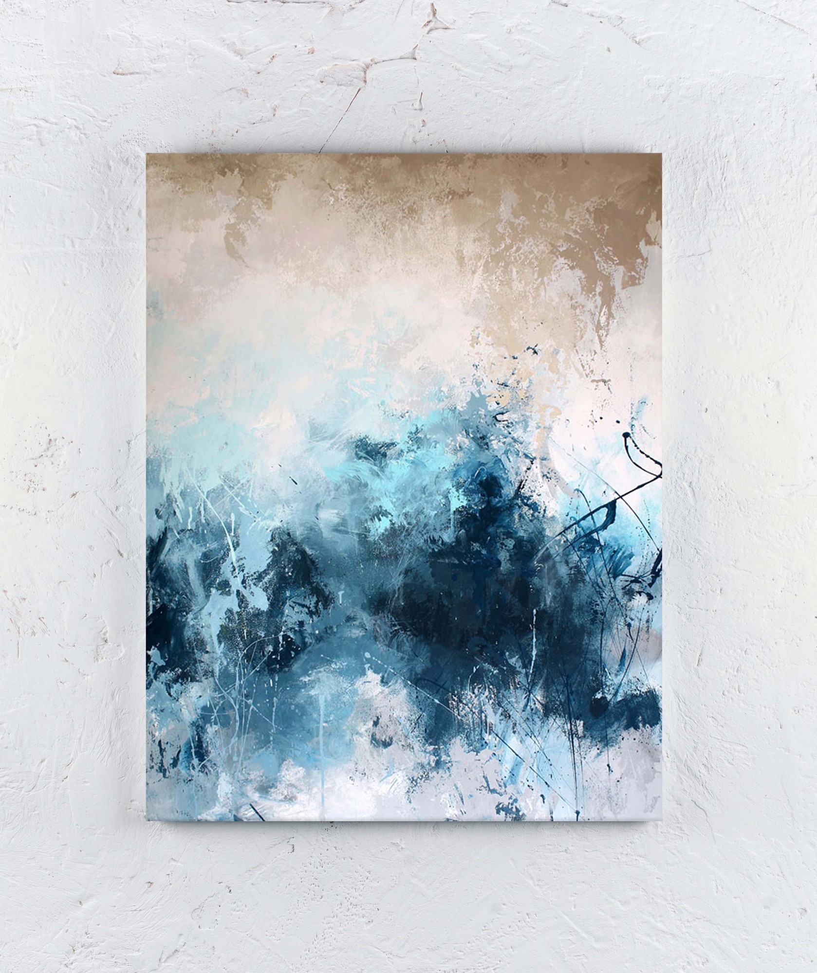 

Картина акриловыми красками на холсте Mati Blue ink Ручной работы Blue ink 100x150 см (AA-008 100-150)