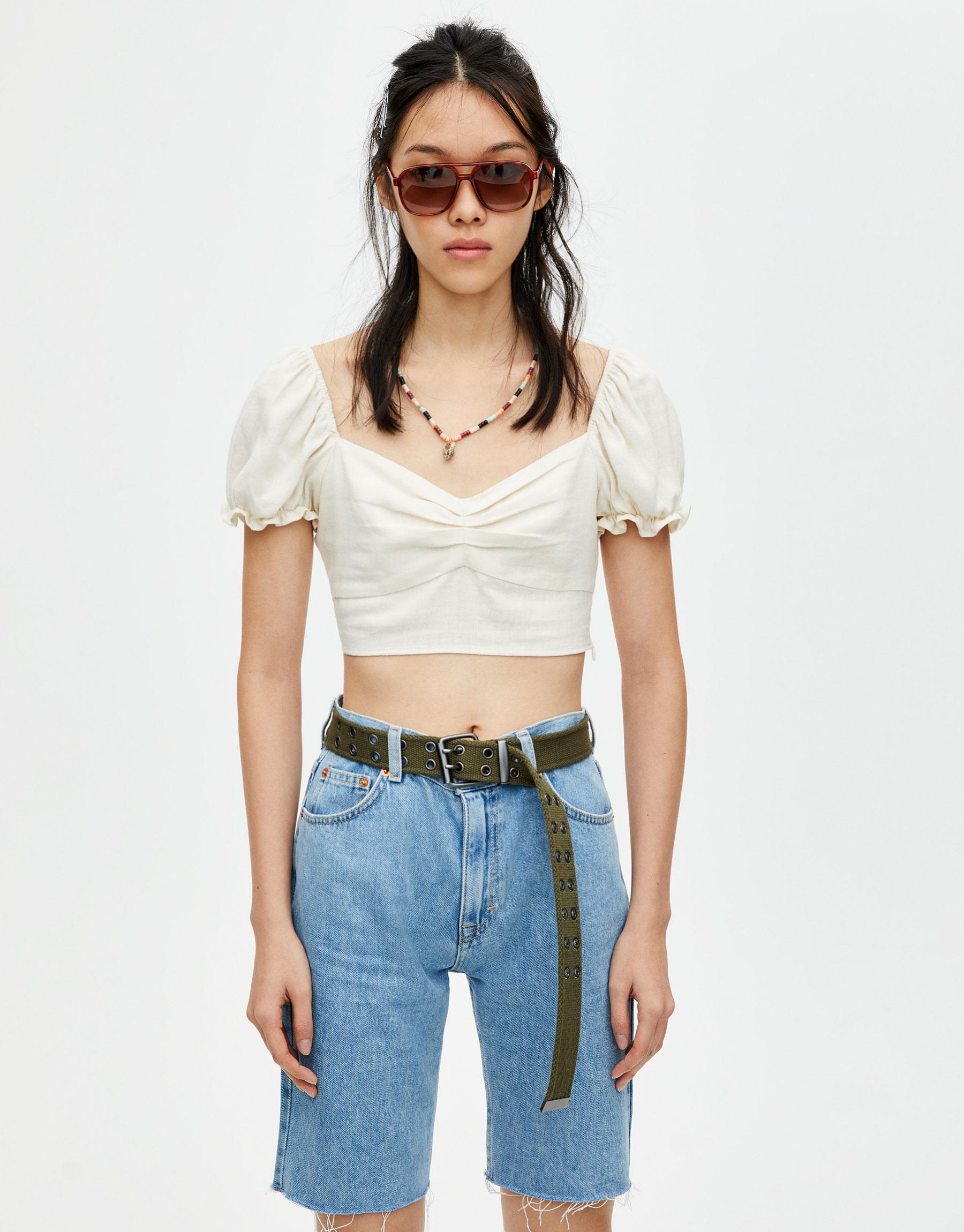 

Топ Pull & Bear 5470384805-ACTQ S Бежевый