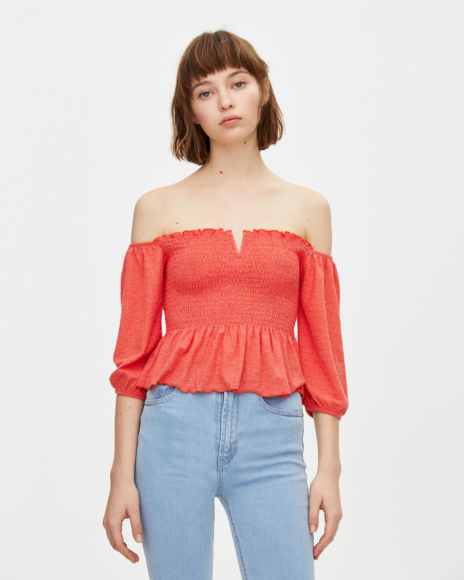 

Топ Pull & Bear 5247376679-ACVD L Коралловый