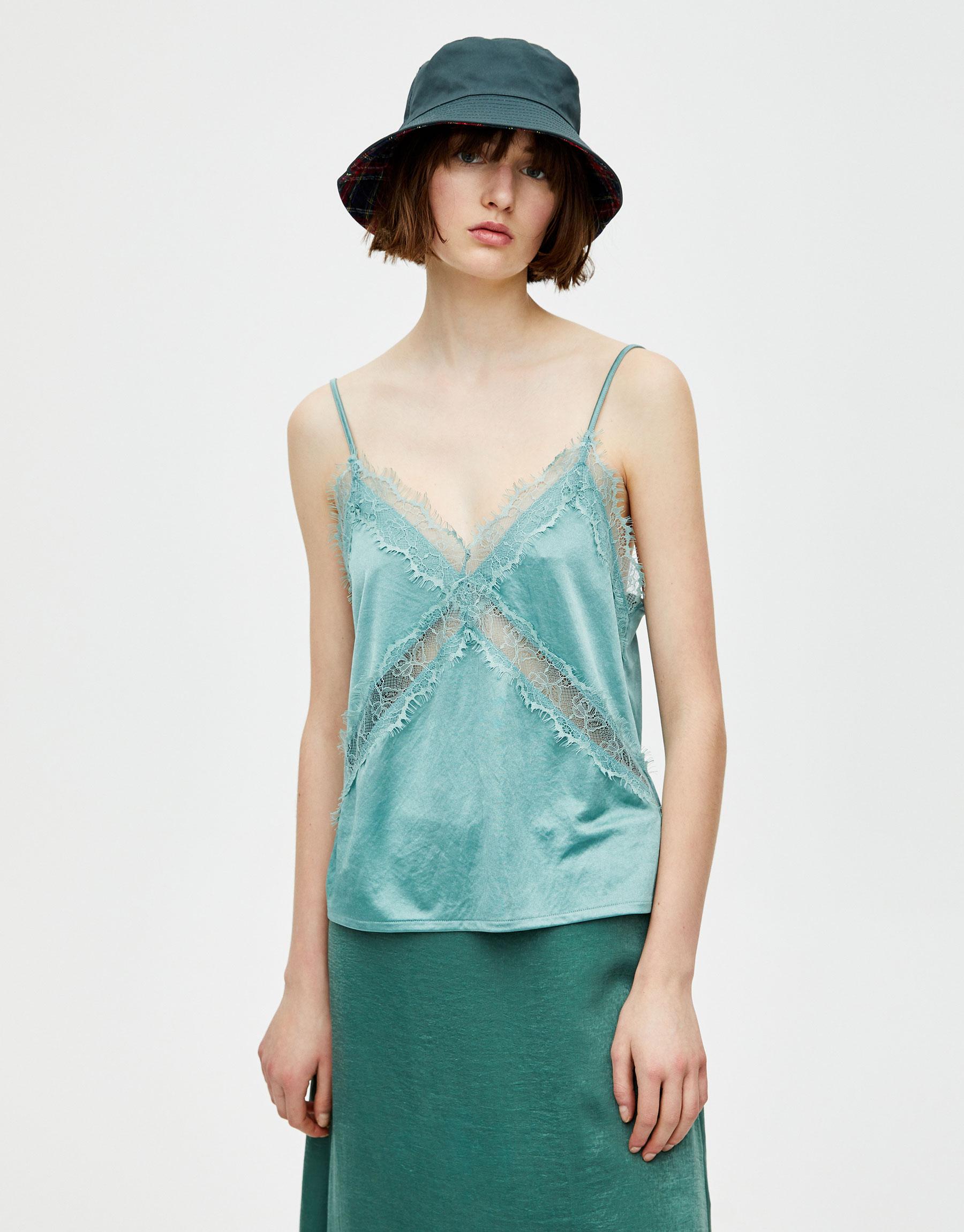 

Топ Pull & Bear 5246324512-ACVR S Мятный