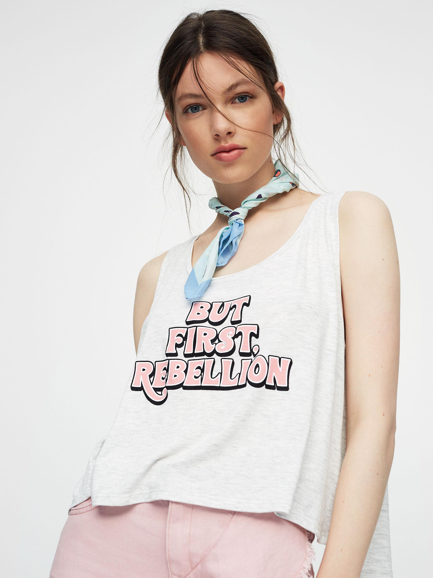 

Майка Pull & Bear 5235351827-AAQS M Серая