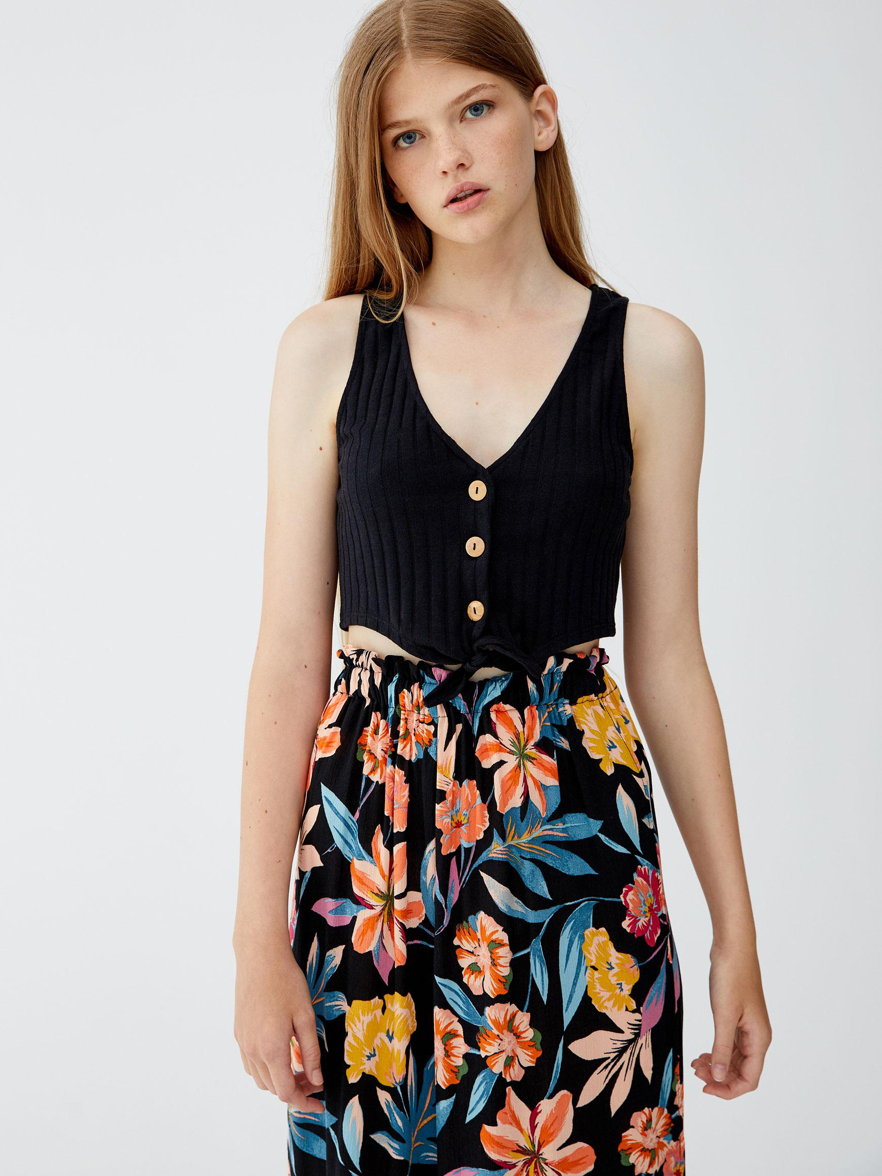 

Топ Pull & Bear 5232389800-AAAD L Черный