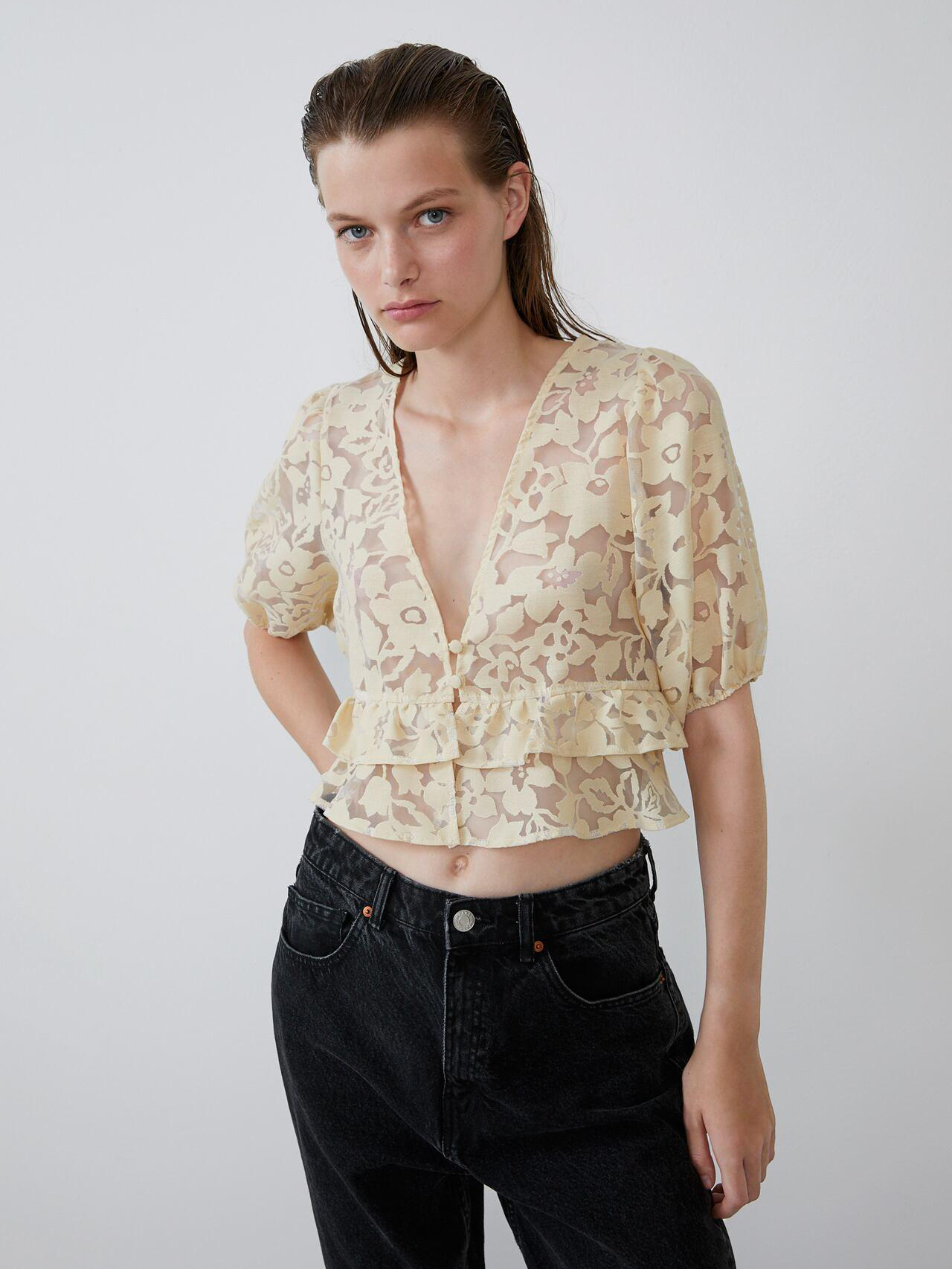 

Блузка Zara 5039912712-ABAK S Молочная