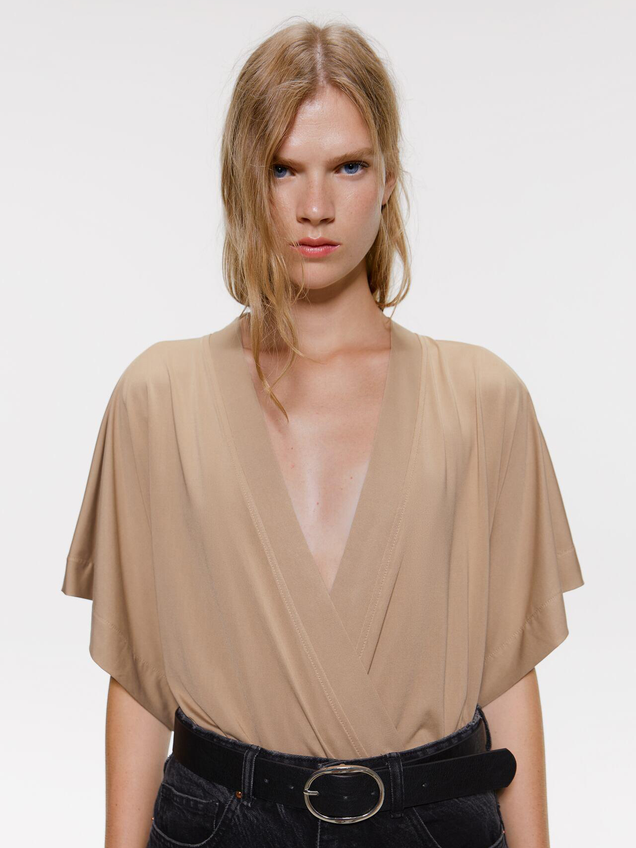 

Боди-блузка Zara 4770637706-ACTQ L Бежевая