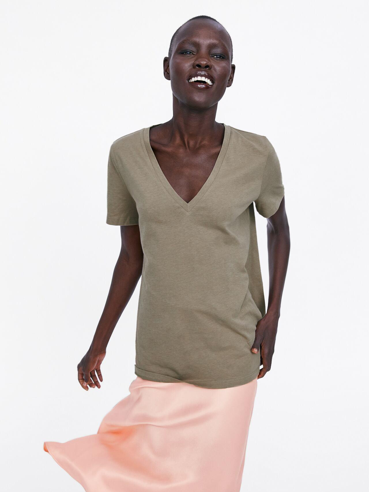

Футболка Zara 4424154450-ACTQ M Бежевая