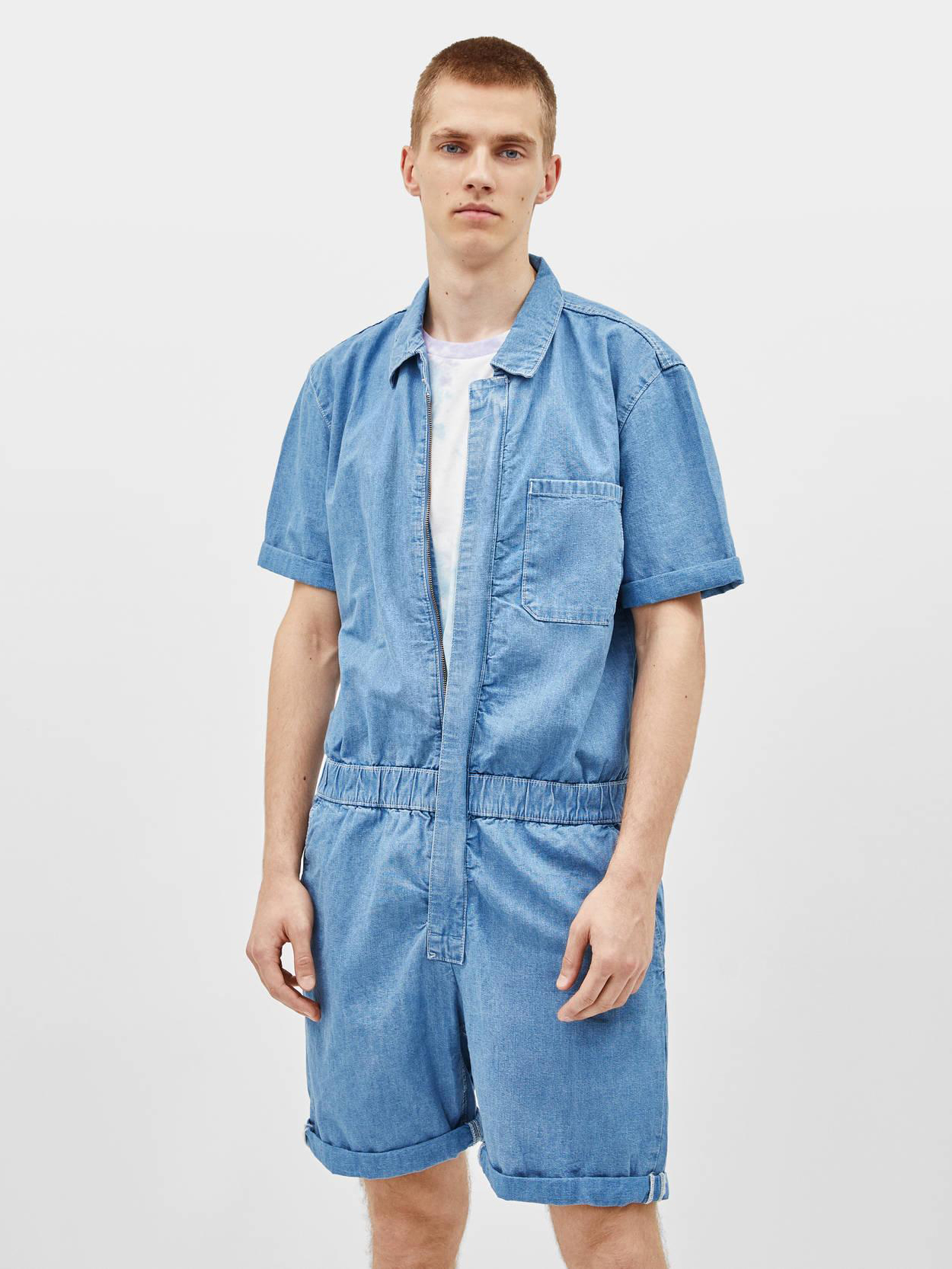 

Джинсовый комбинезон Bershka 3175211433-ACXD S Синий