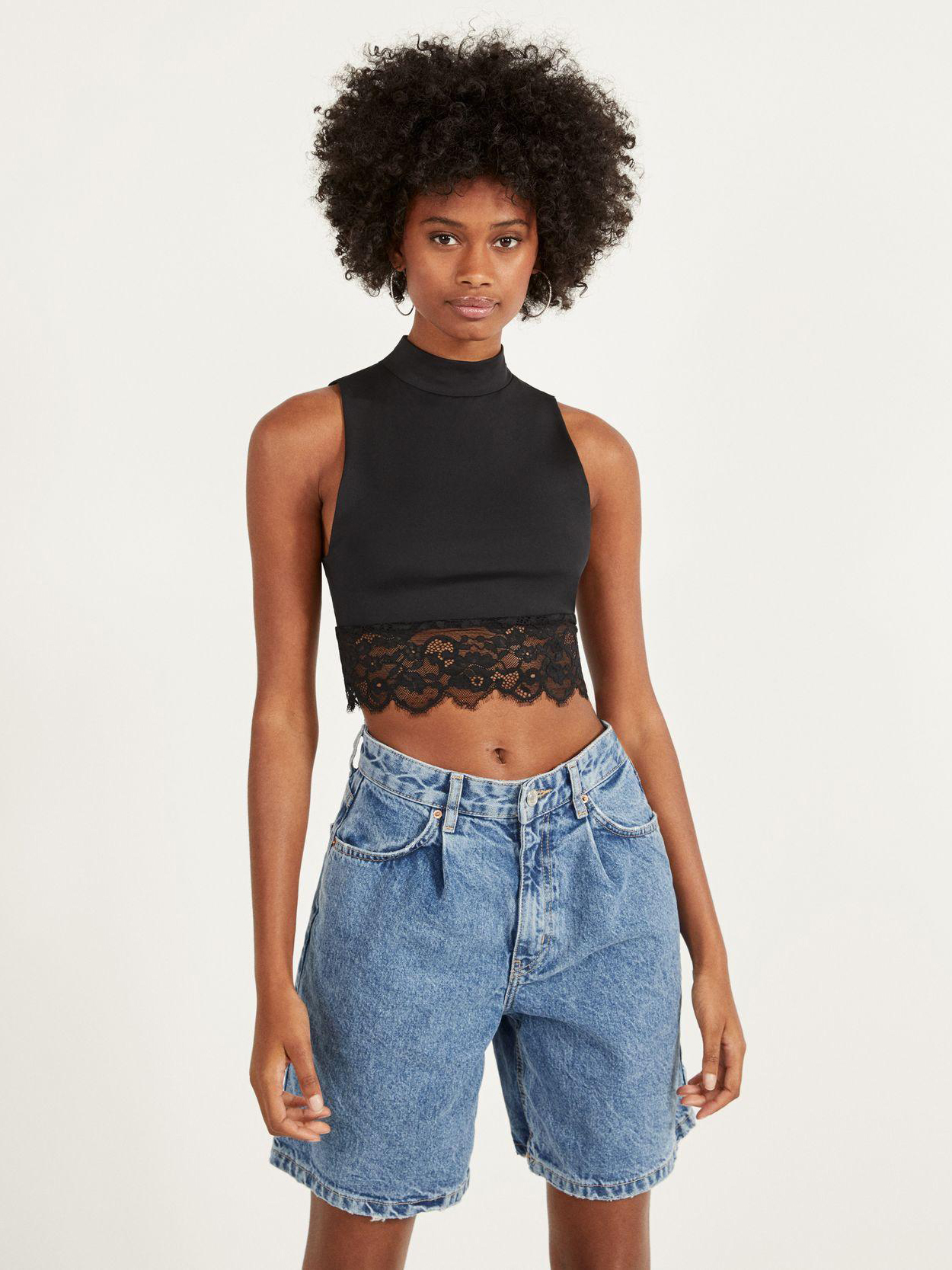 

Топ Bershka 3092810800-AAAD XS Черный