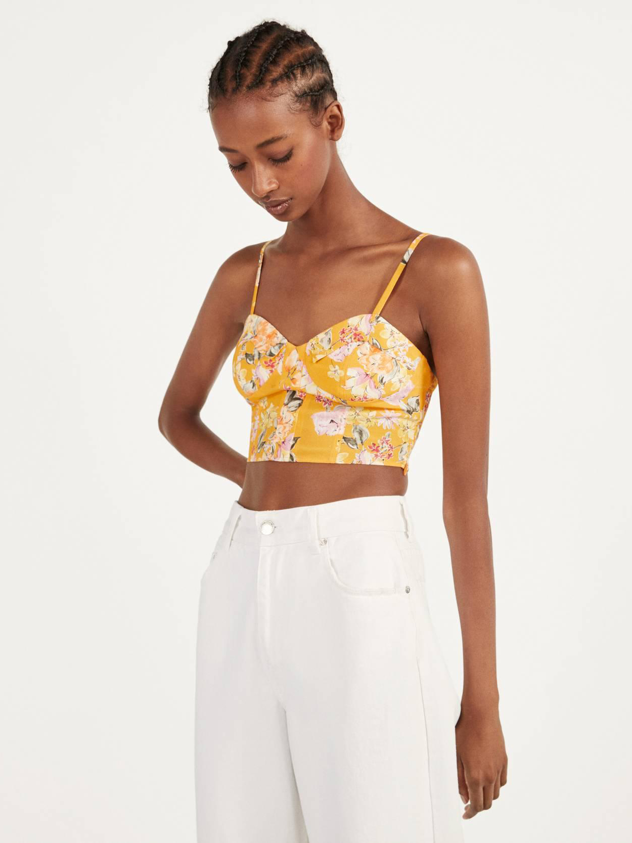 

Топ Bershka 3041692300-ABSX M Оранжевый с разноцветным