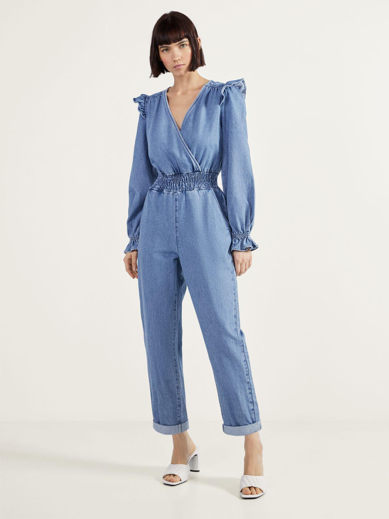 

Джинсовый комбинезон Bershka 2760388428-ACXD M Синий