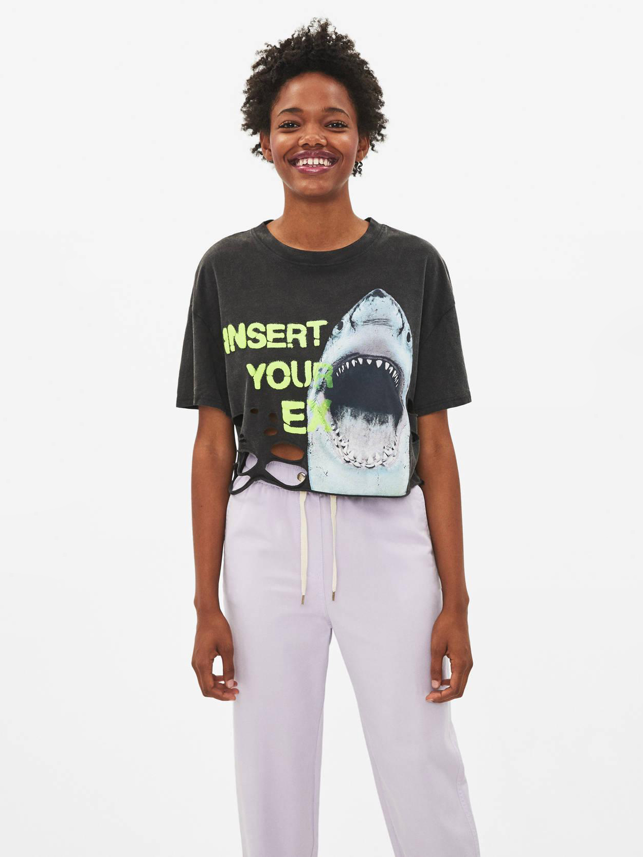 

Футболка Bershka 2278033810-AARA XS Темно-серая