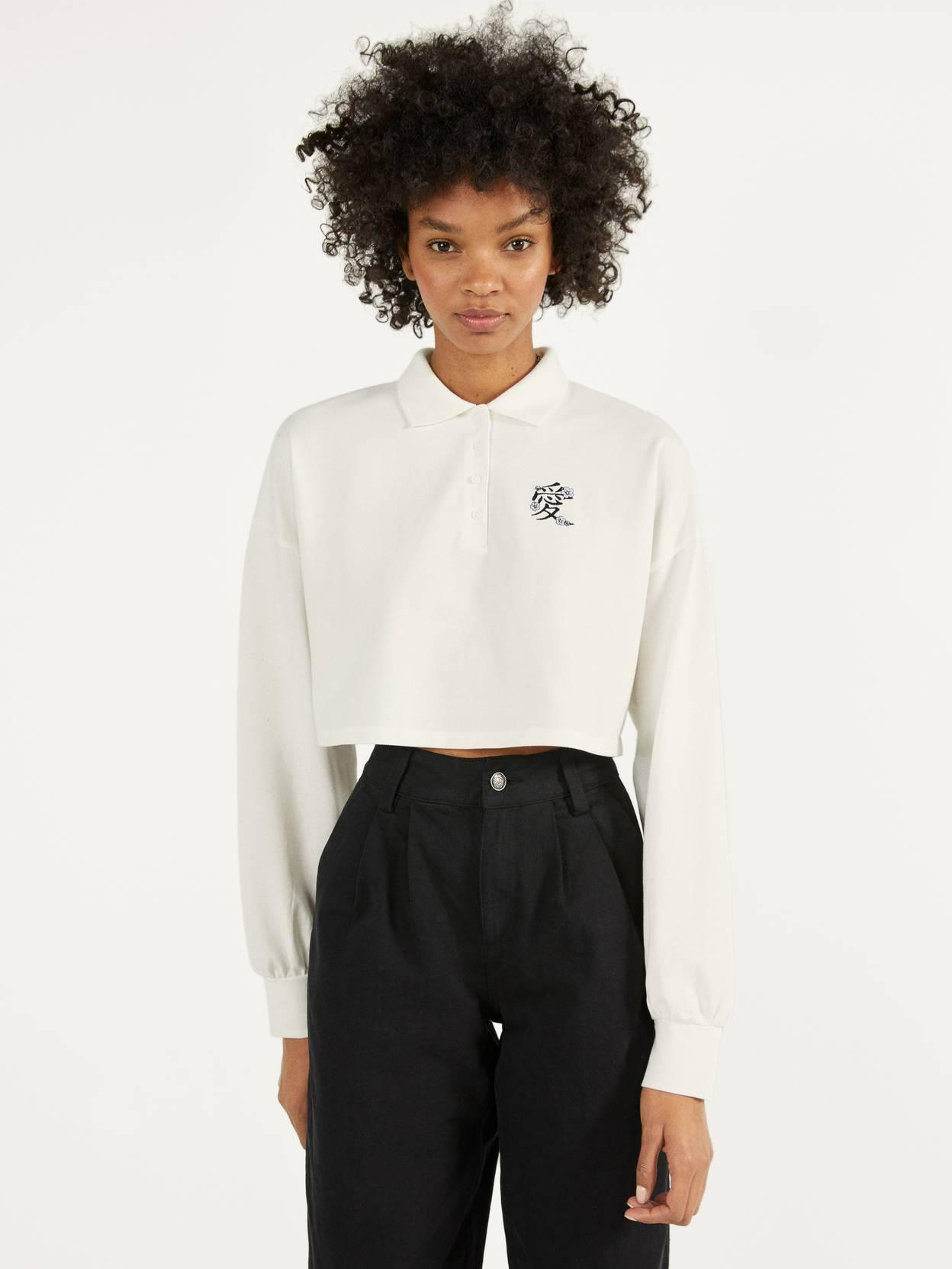 

Поло Bershka 2208987250-ABAK M Молочное