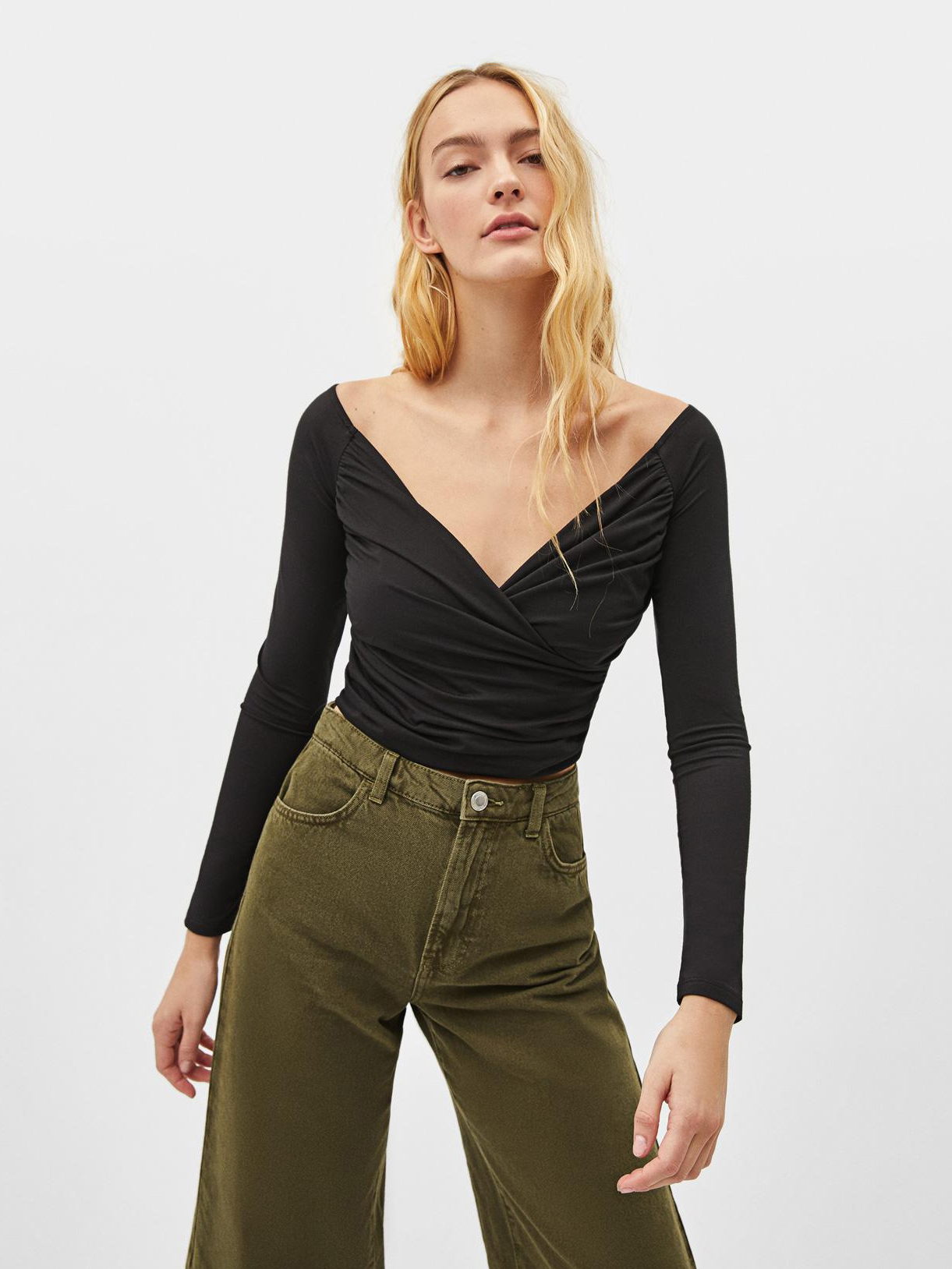 

Топ Bershka 2138187800-ABFJ L Черный с серебристым