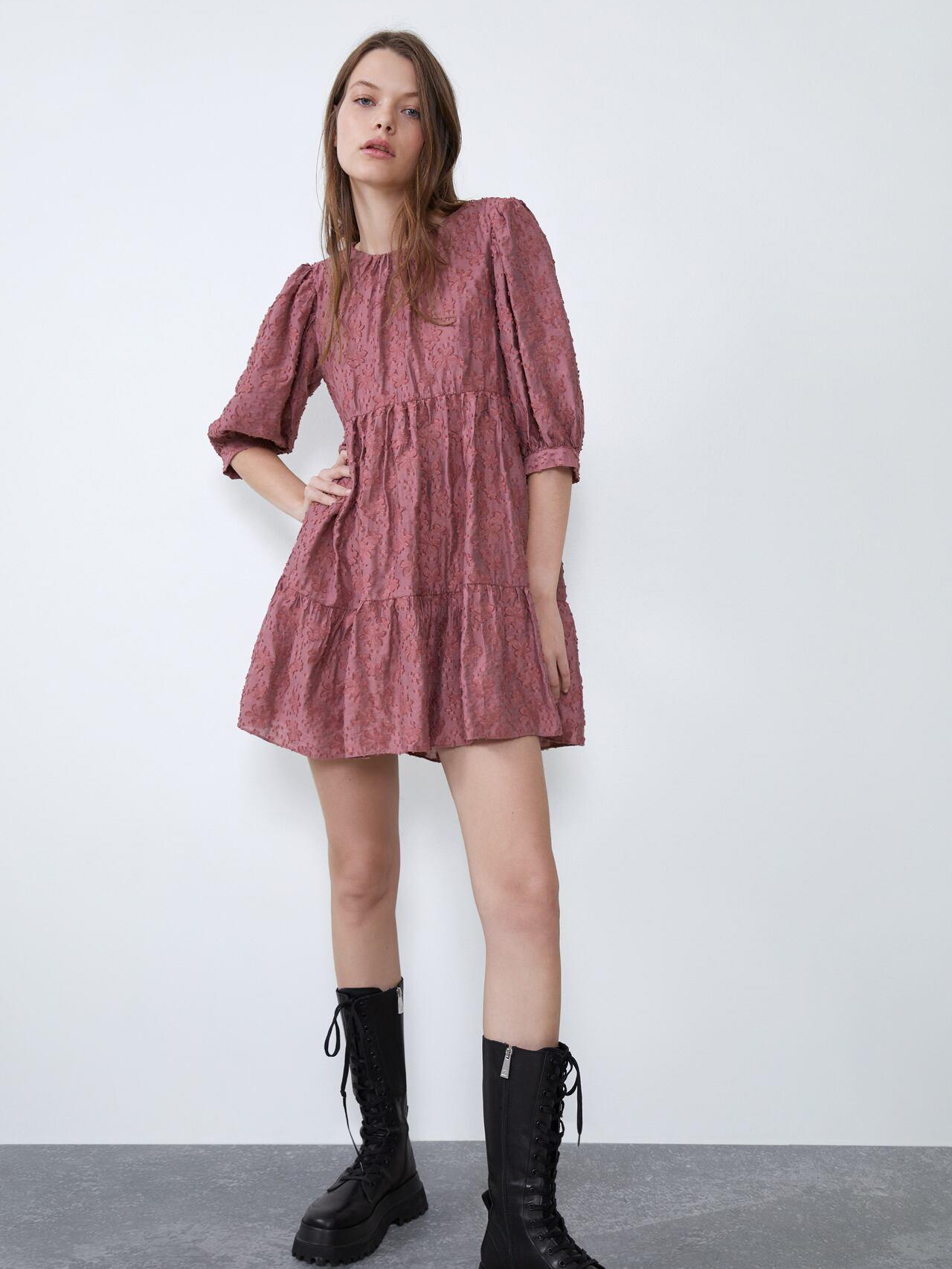 

Платье Zara 2066200687-ACXV S Темно-розовое